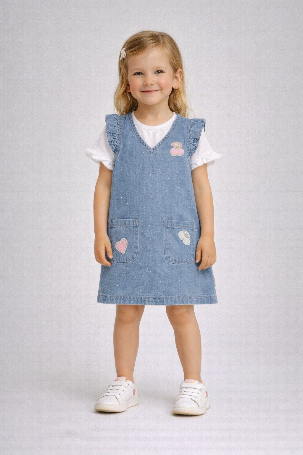 Hust & Claire Jeanskleid HCKaroline Sparkling (1-tlg) Kinder Jeanskleid mit Glitzersteinen Mädchen