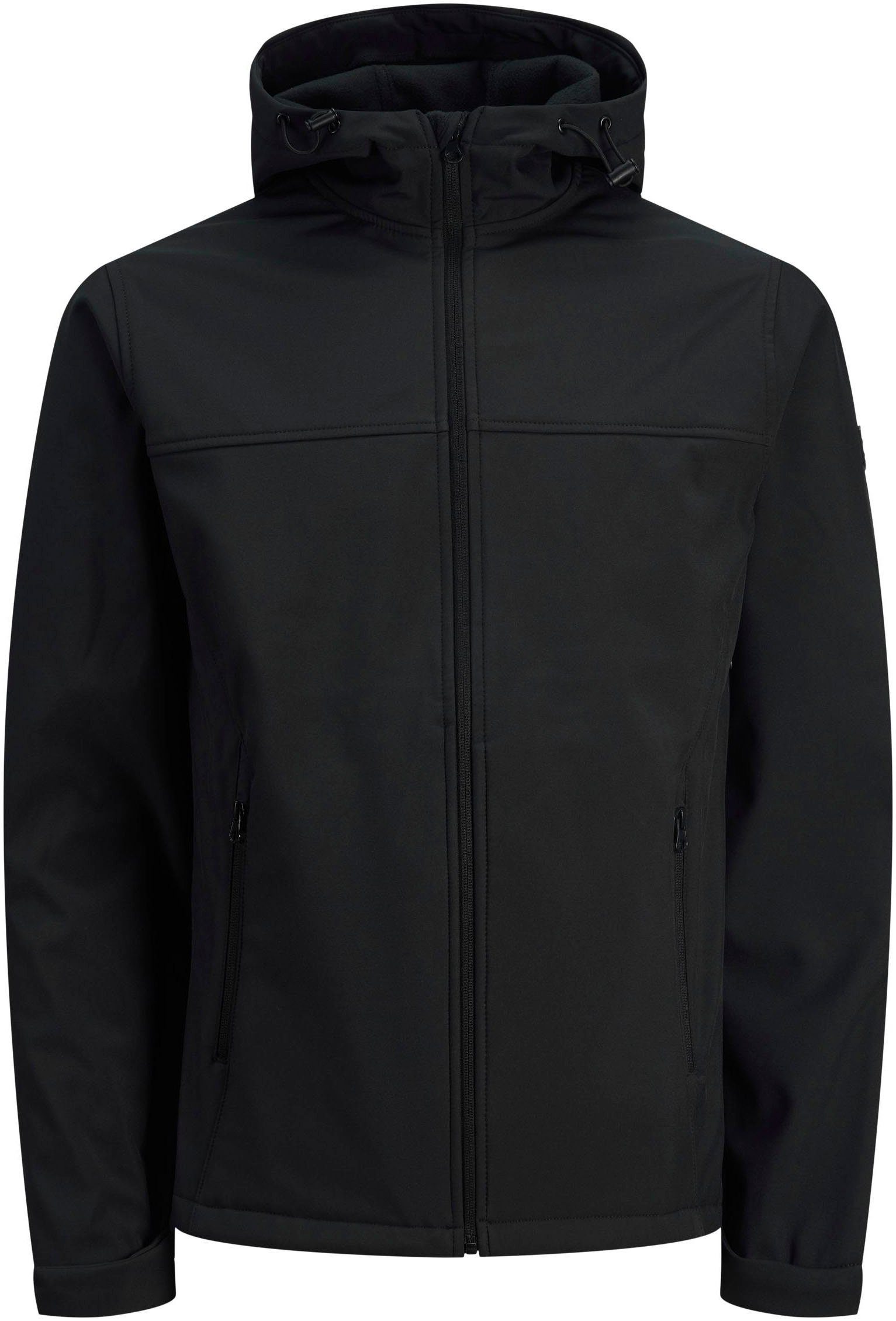 Jack & Jones Softshelljacke SOFTSHELL MARVIN schwarz HOOD