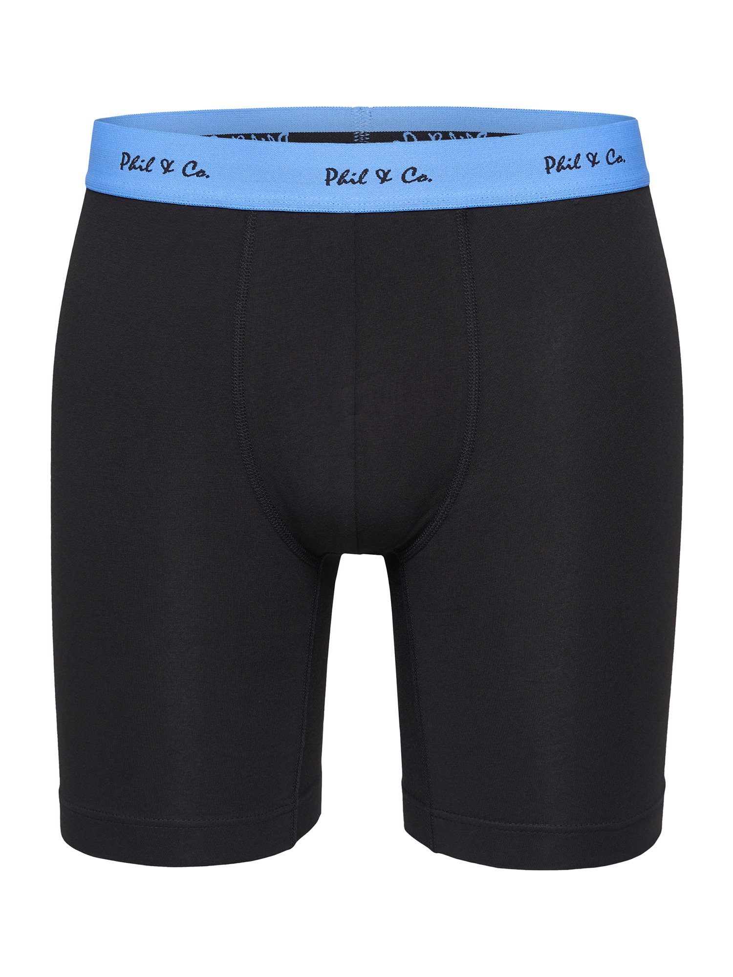Langer Jersey (3-St) Co. Unterhose Long Phil Boxer-Brief & all-black Retro-Shorts Boxer Boxer