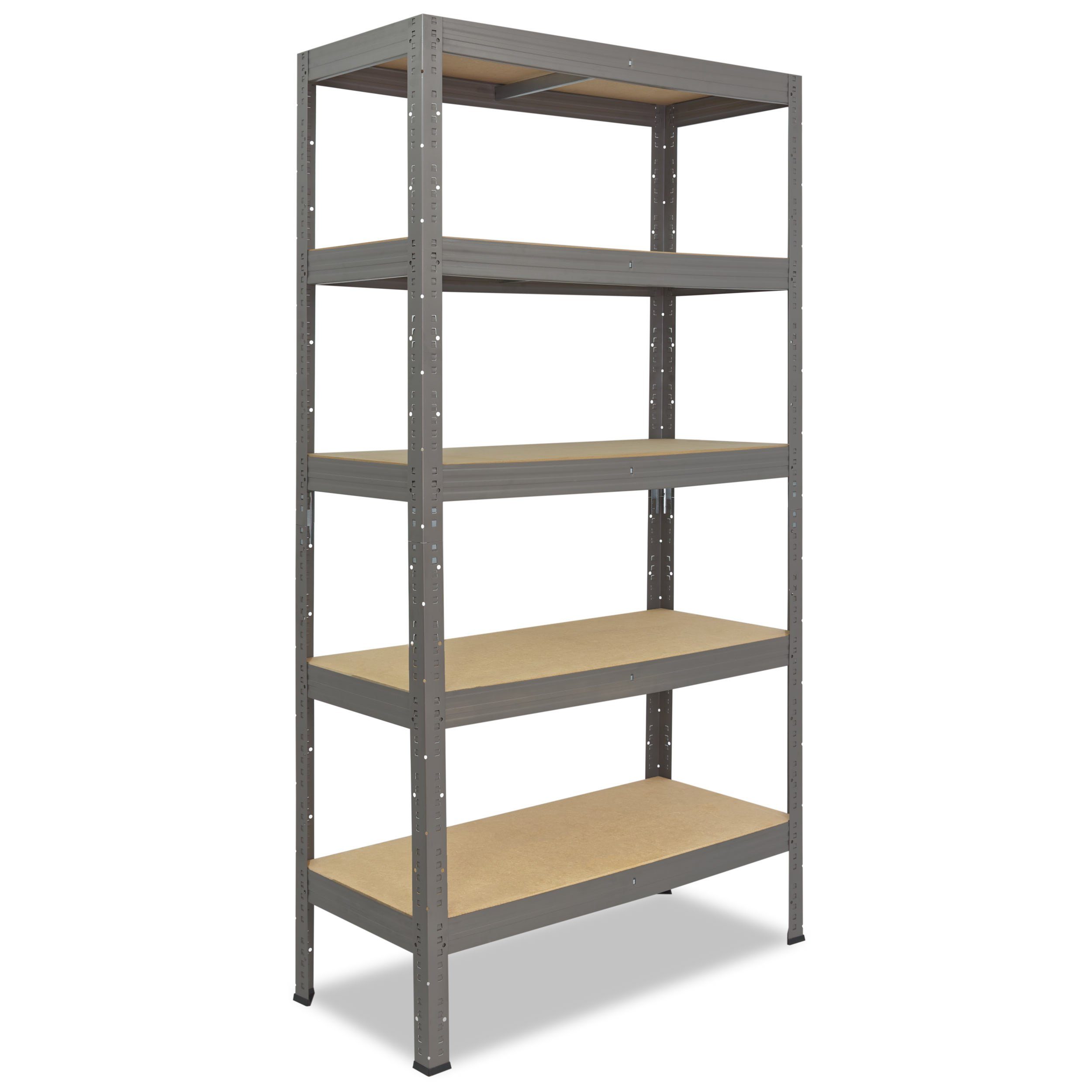 shelfplaza Schwerlastregal PRO, 155x110x50cm grau, 5 Böden, Werkstattregal oder Lagerregal
