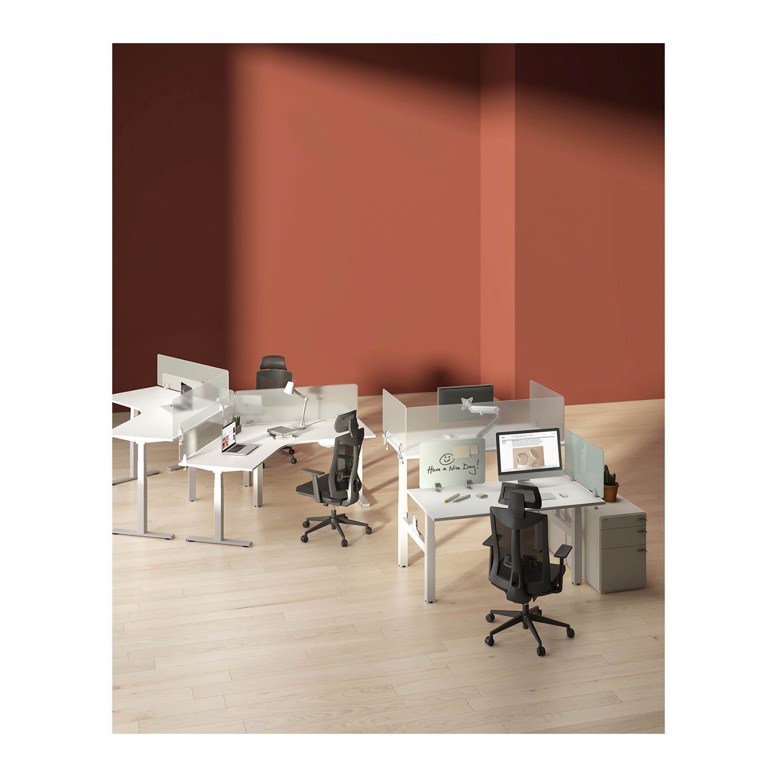 Trennwand 150 Schreibtischtrennwand Büro Schichtschutz x Schreibtisch Fromm&Starck Schutzwand