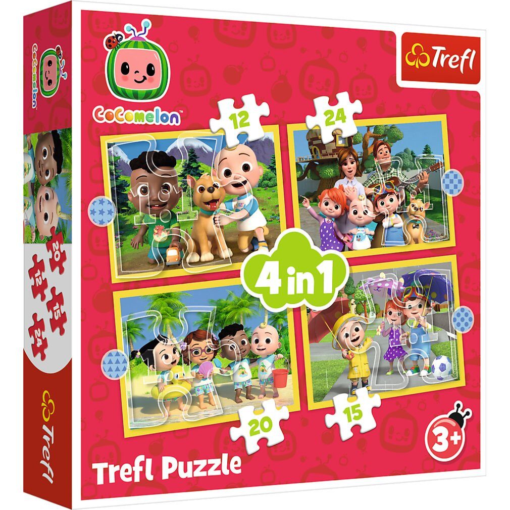 Trefl Puzzle Puzzle Cocomelon: Treffen 4in1 (12,15,20,24 Teile), Puzzleteile
