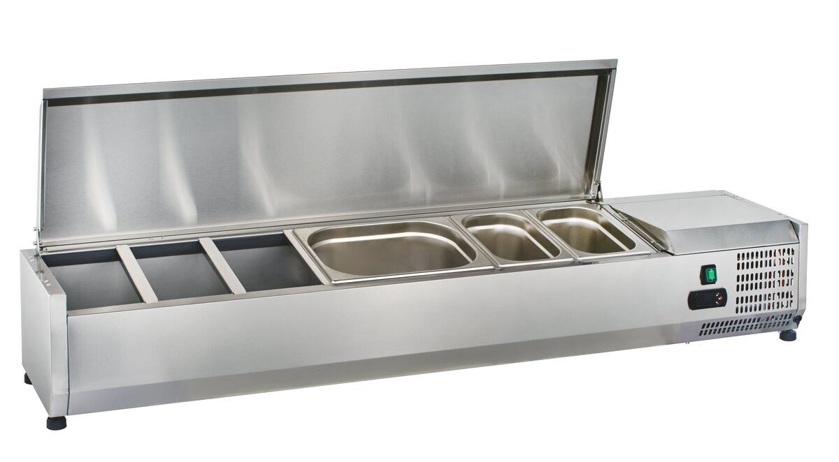 GastroHero Dönergrill Kühlaufsatz - 7x GN 1/4 aus Edelstahl, Döner Pizza Imbiss Gastro, 145 W