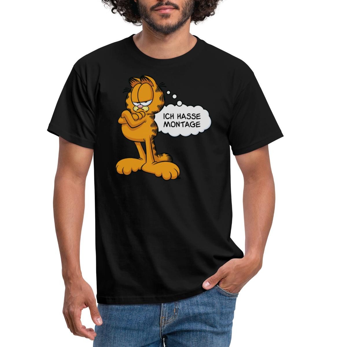 Spreadshirt T-Shirt Garfield Ich Hasse Montage Lustiger Spruch Männer T-Shirt (1-tlg)