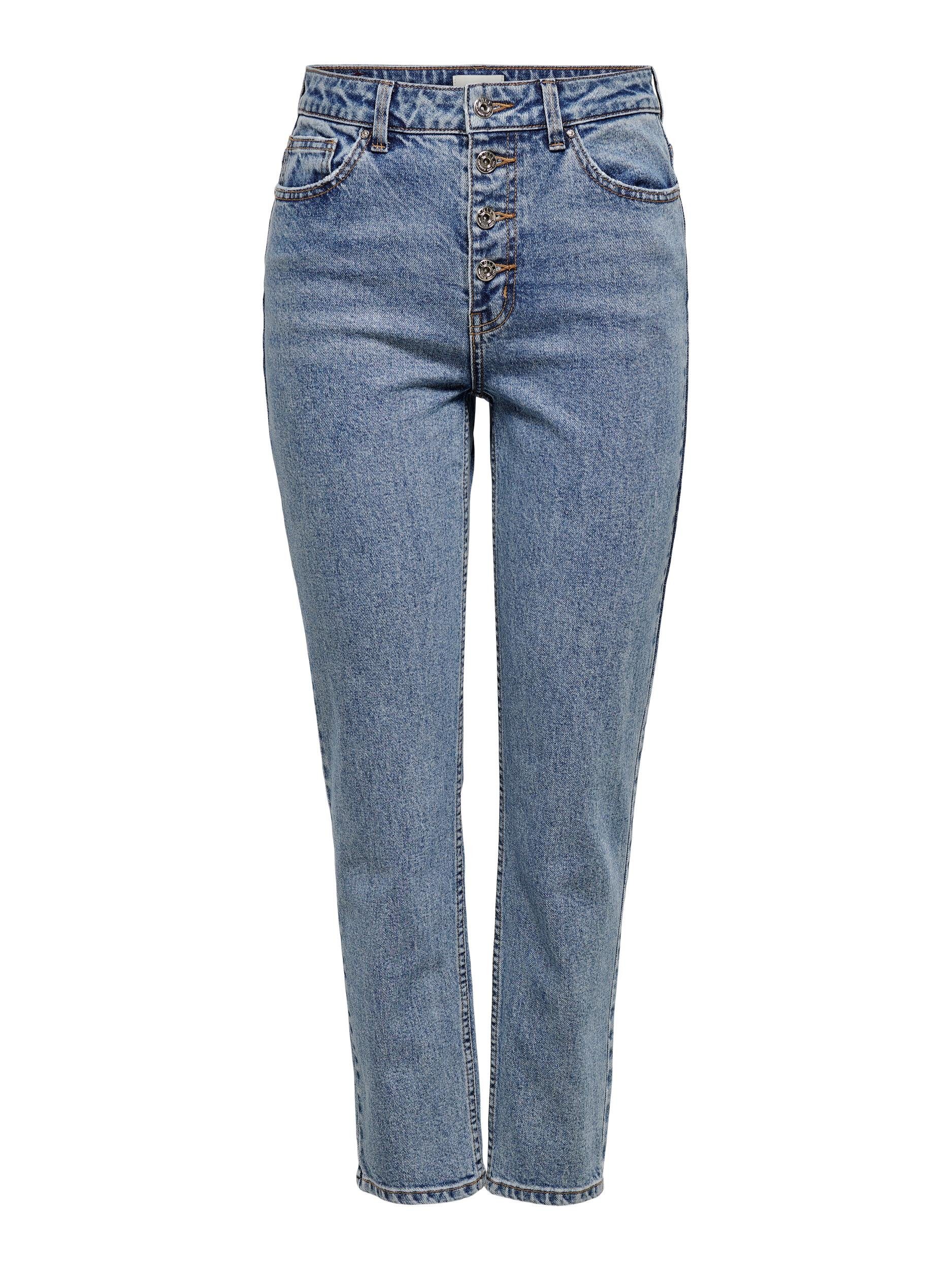 ONLY Straight-Jeans Damen Jeans Hose ONLEMILY HW ST CR ANK RW BTN MAE06