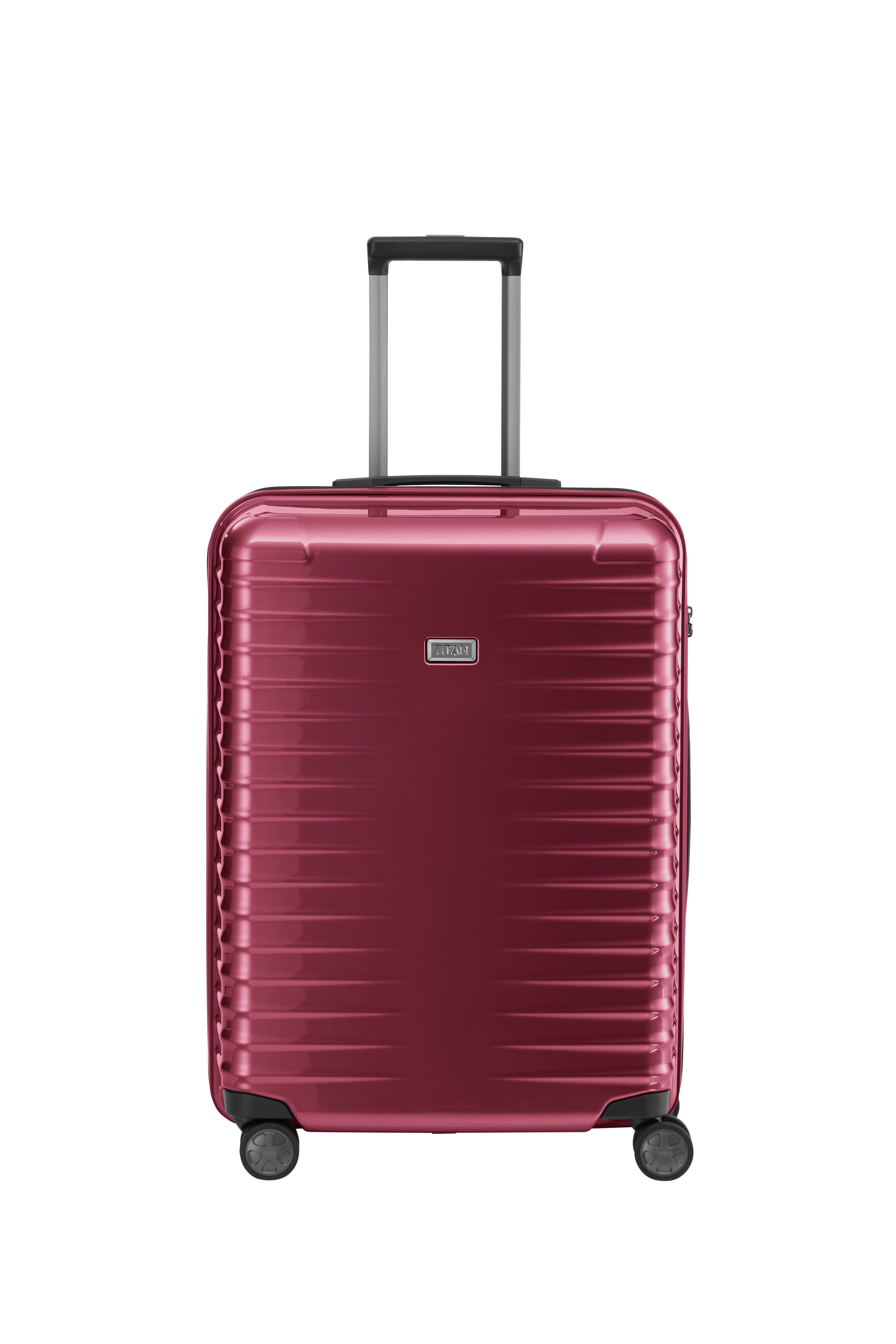 TITAN® Hartschalen-Trolley Litron, 4 Rollen, Hochglanz, Kirschrot