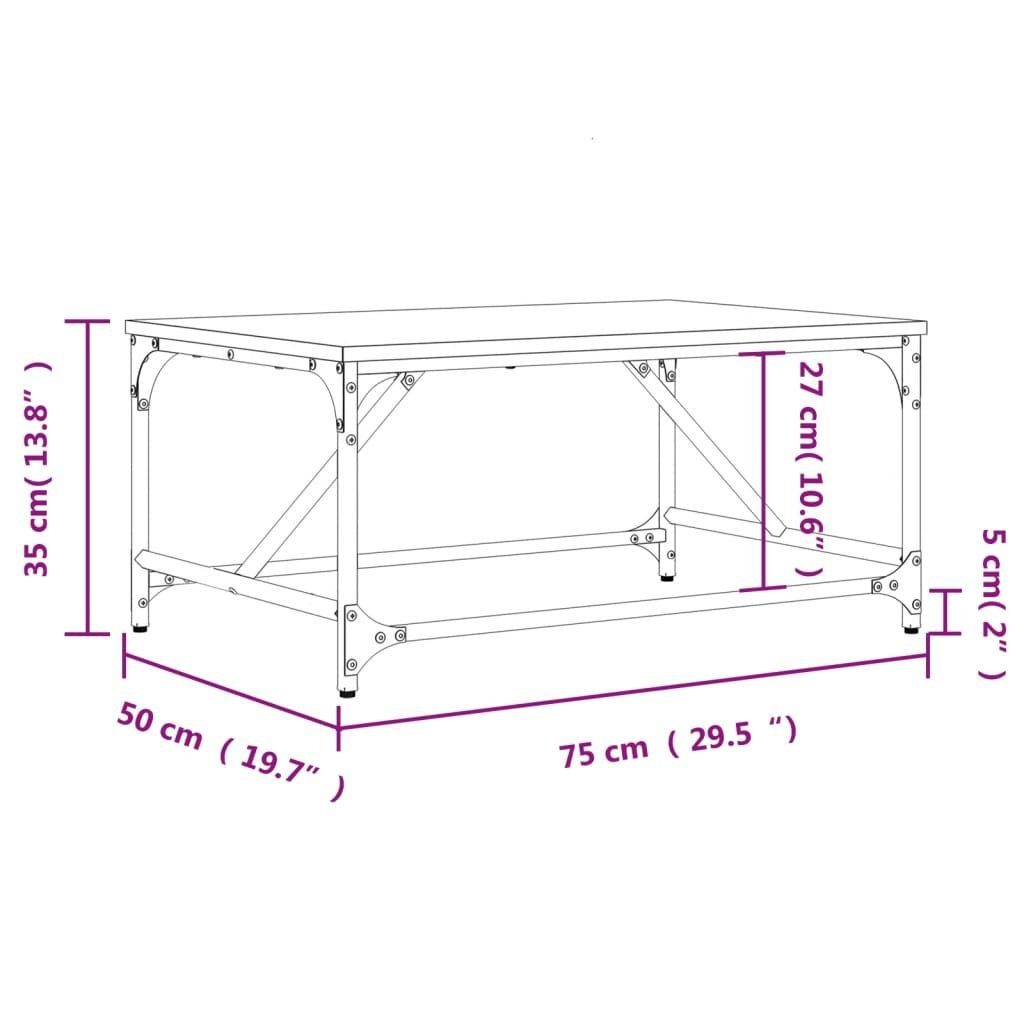 Holzwerkstoff Sonoma (1-St) 75x50x35 vidaXL Couchtisch Eiche Couchtisch Sonoma-Eiche Eiche cm Sonoma |