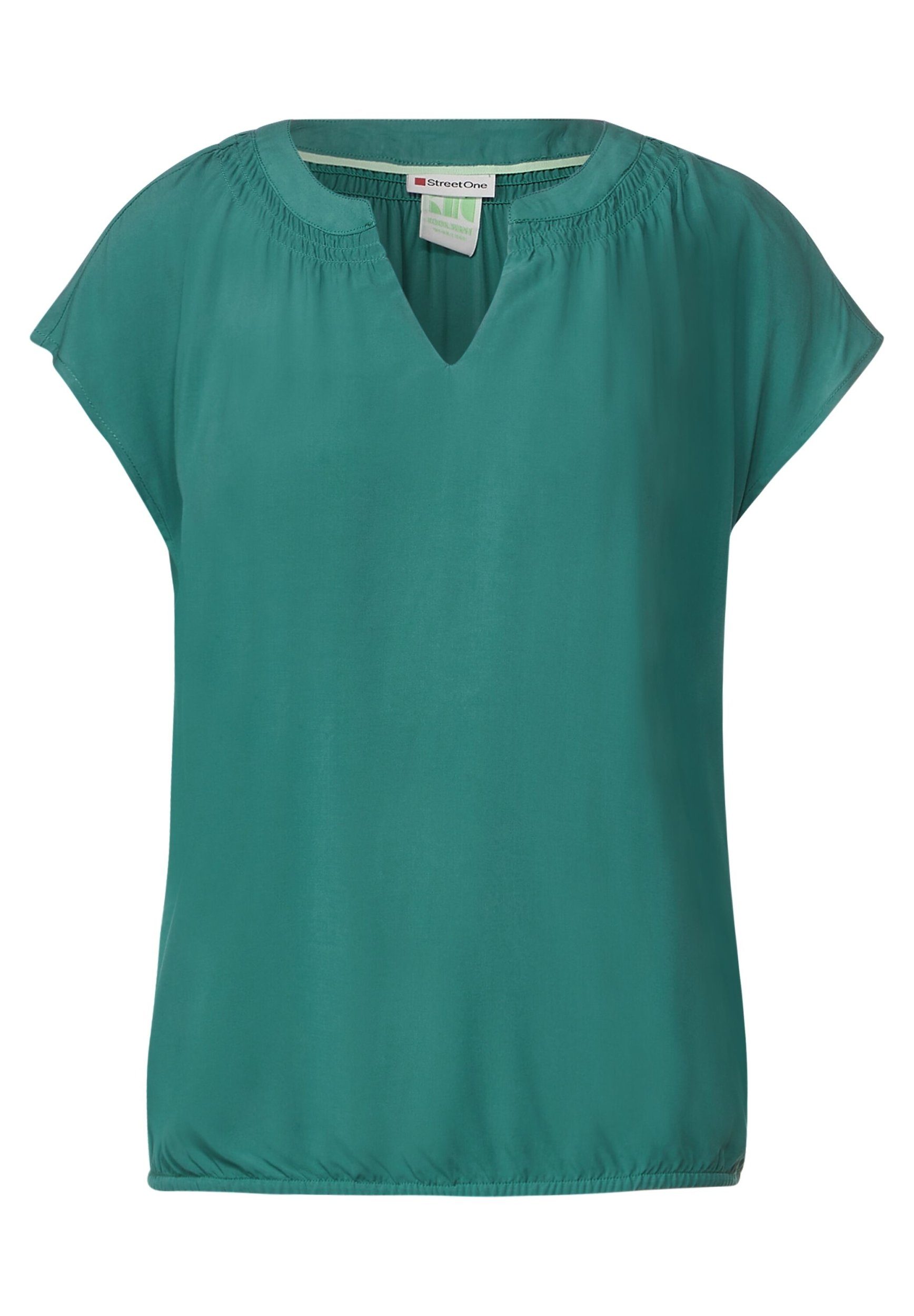STREET ONE Langarmbluse LTD QR solid splitneck top w s