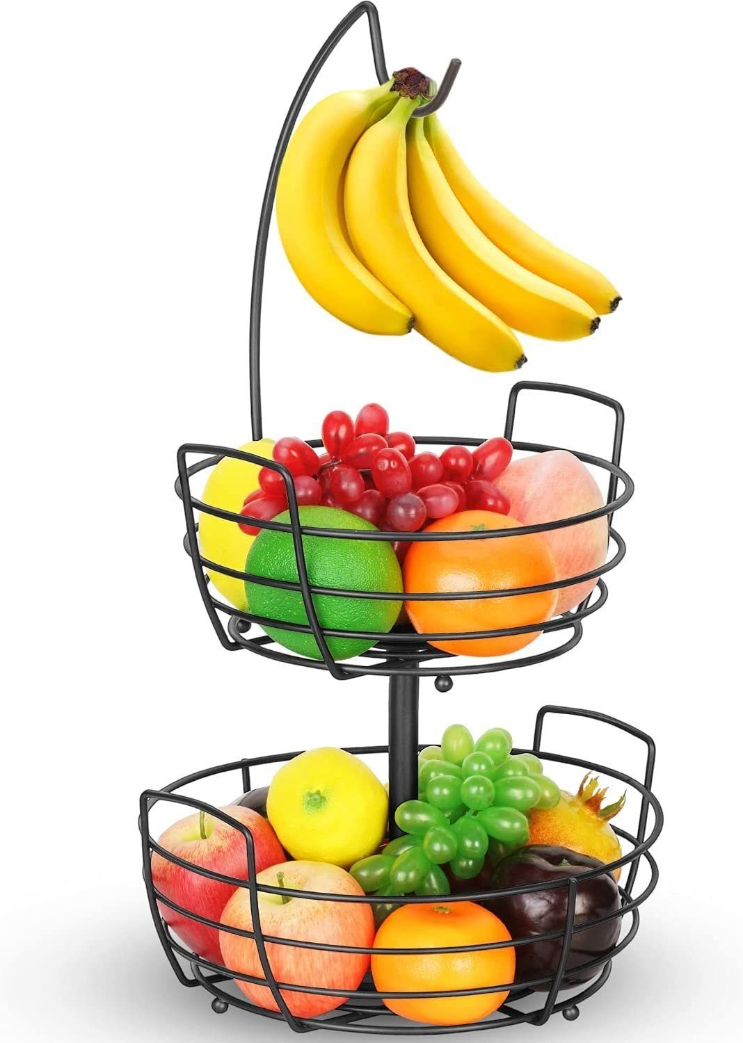 Obstschale Obstkorb Gemüsekorb aus Metall 2 abnehmbare Schichten