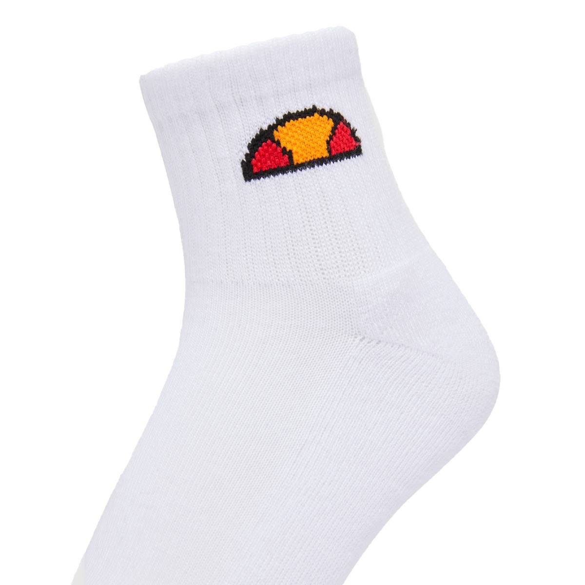 Unisex Paar Weiß 3 Socken, Ellesse Sneakersocken - Tallo, Quarter Ankle
