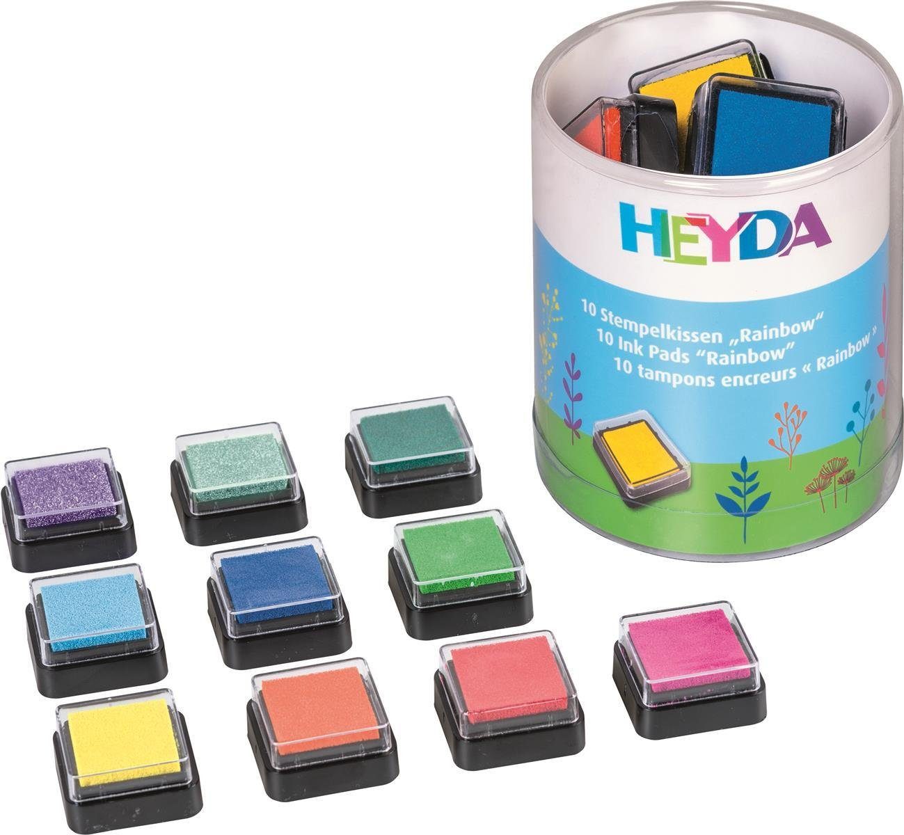 Heyda 6X Heyda 204888470 StempelkissenSet Rainbow 10St sort Stempelkissen