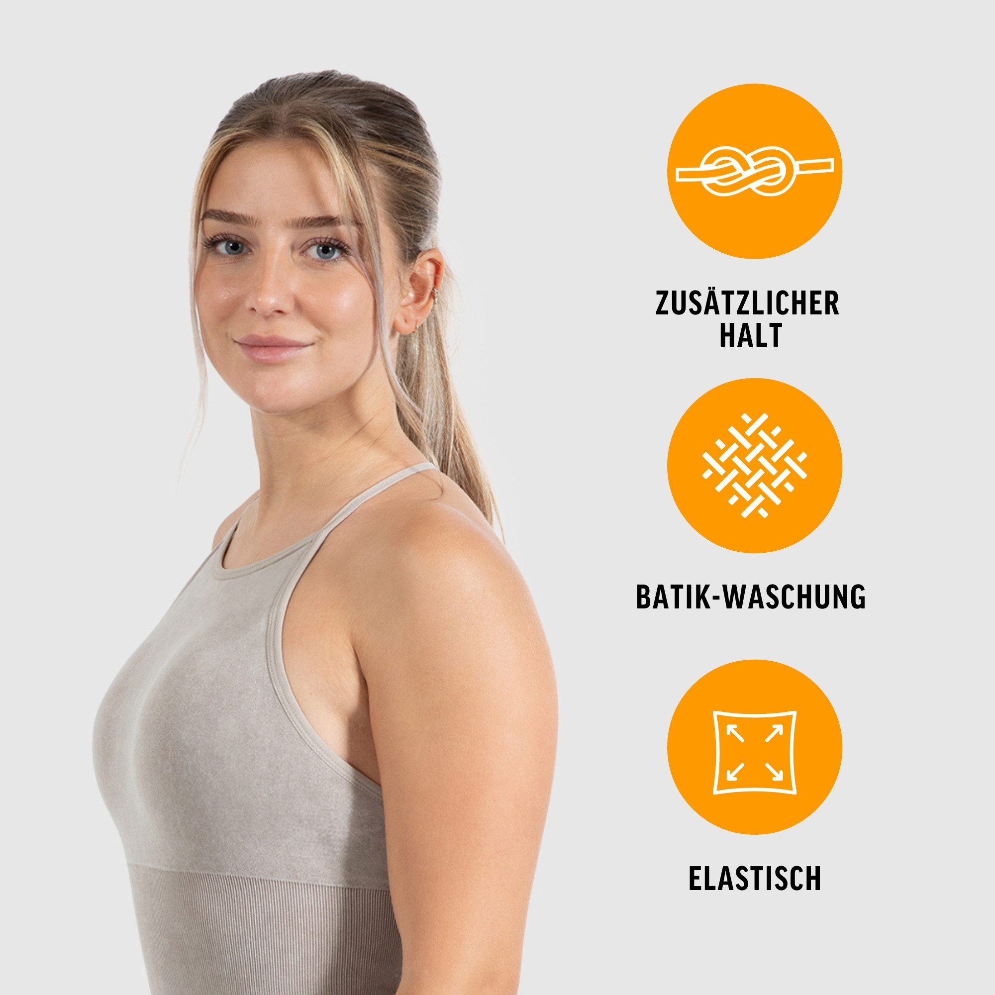 Smilodox Crop-Top Batik Acid Vera, Neckholder Crop Top mit Batik Waschung Seamless Länger Geschnittenen Bra Herausnehmbare Cups Sport Yoga