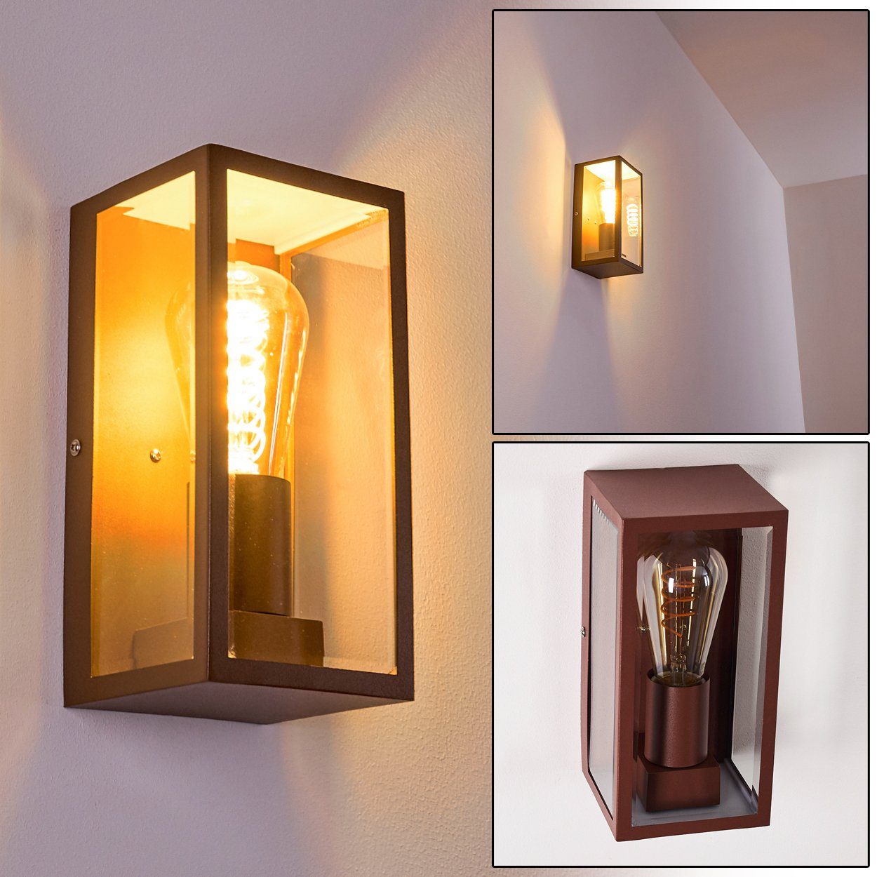 hofstein AußenWandleuchte Außen Wand Lampen braun Terrassen Balkon