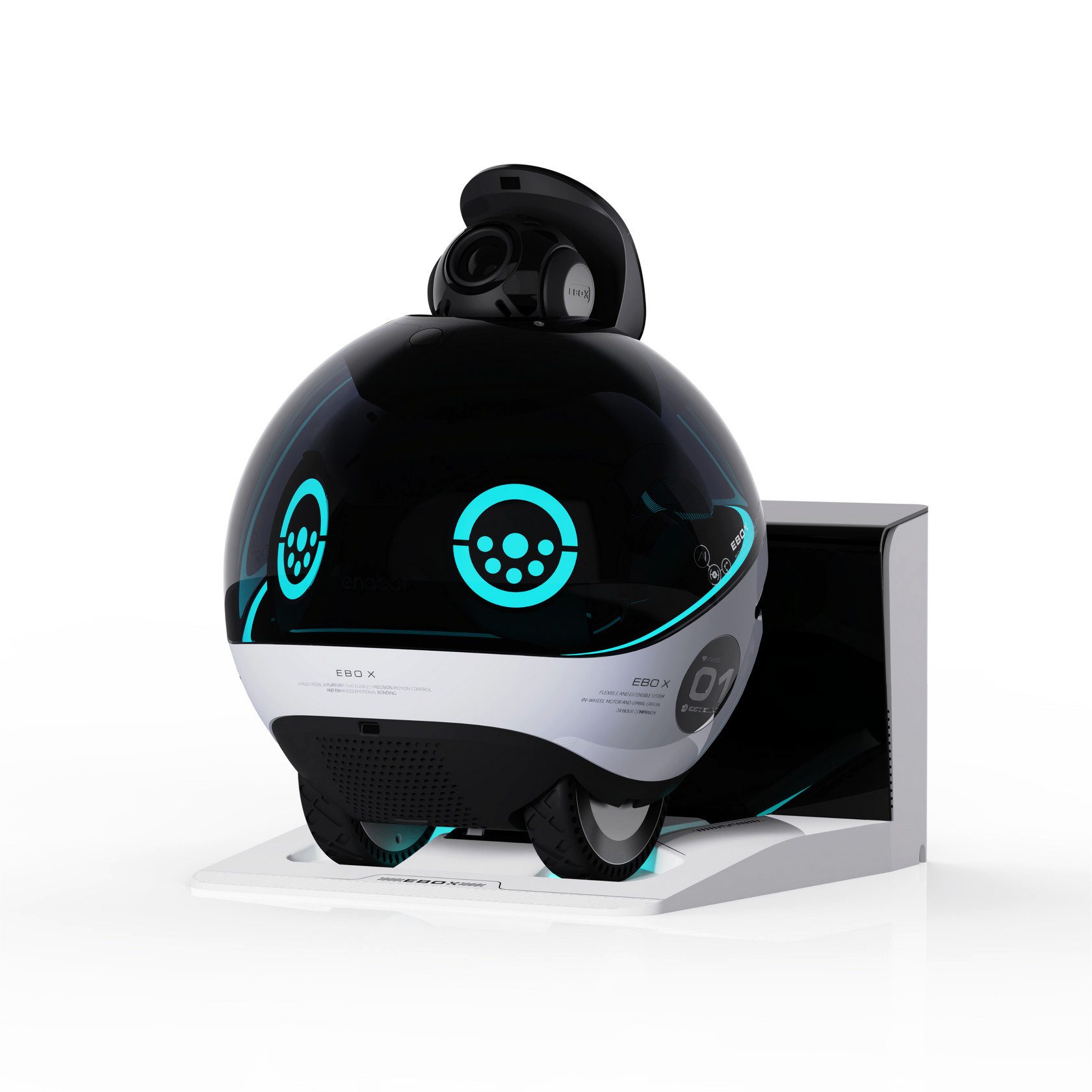 Enabot Smart Home Kamera EBO X: Familien‑Sicherheitsroboter kabellos, KI‑gesteuert & Sturzalarm (Innenbereich, Geräuscherkennung, KI integration, Sturz Erkennung, Einbruch Erkennung)