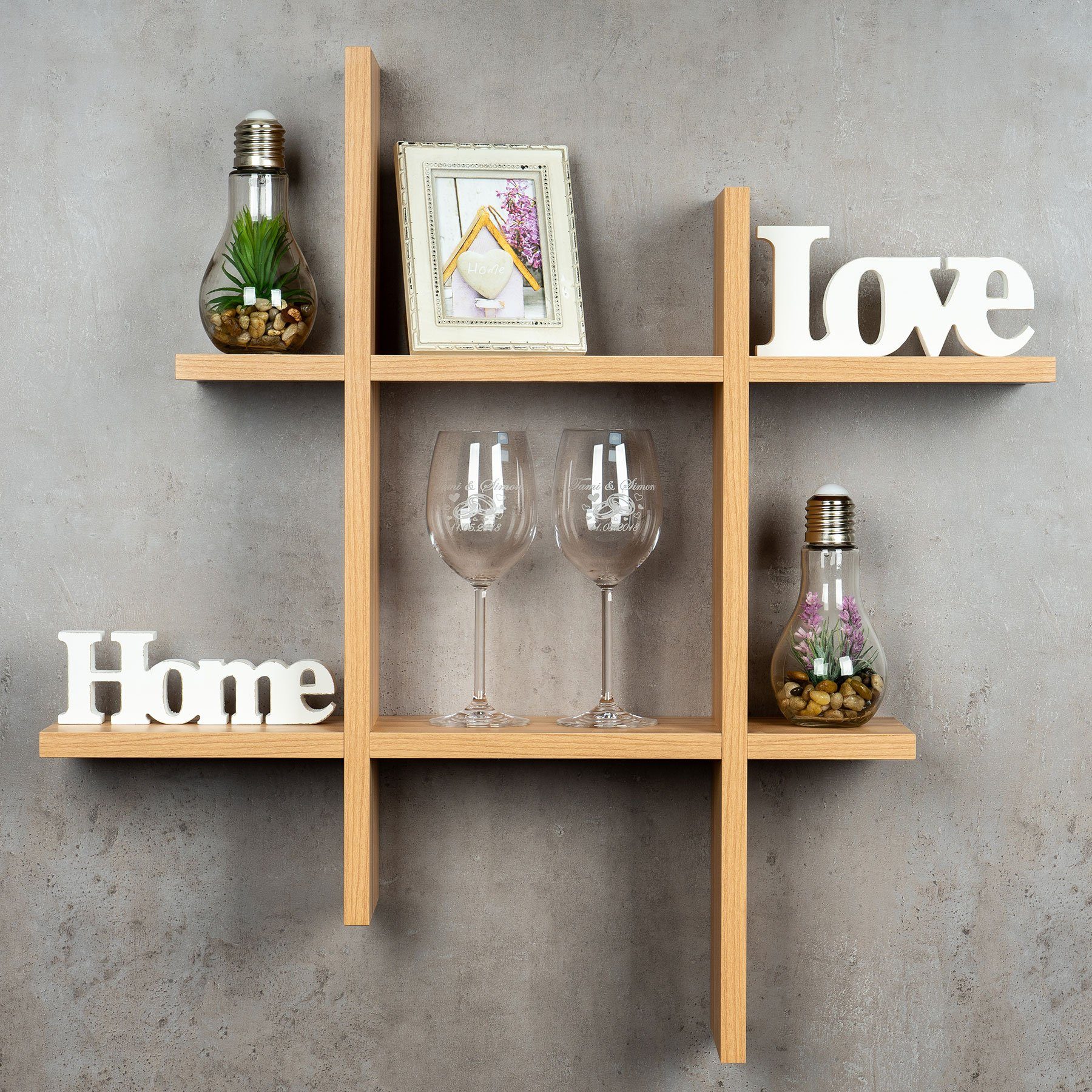Levandeo® Wandregal, levandeo Hashtag Regal 75x75cm günstig online kaufen