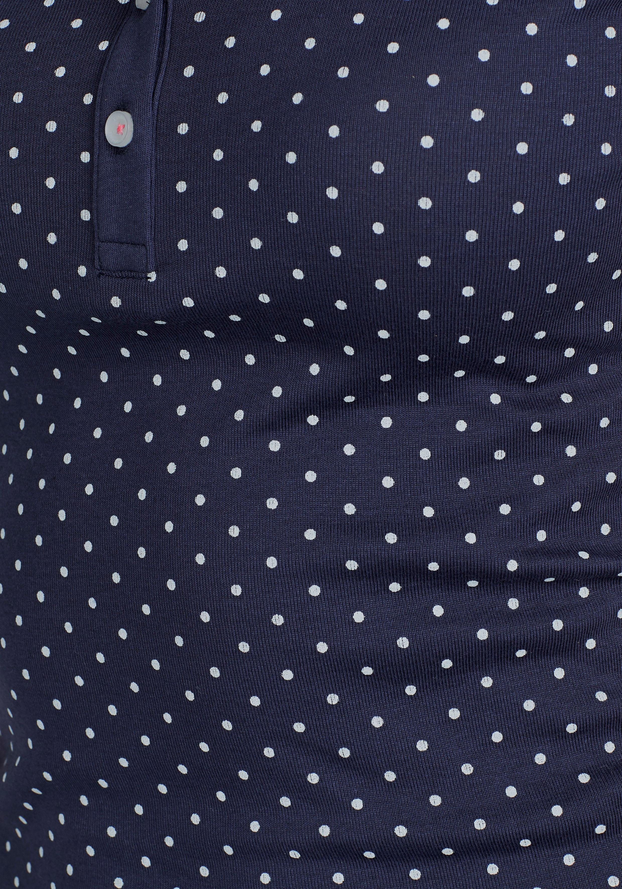 KangaROOS Poloshirt figurbetonter Schnitt, bedrucktes Punkte-Motiv, Hemdblusenkragen