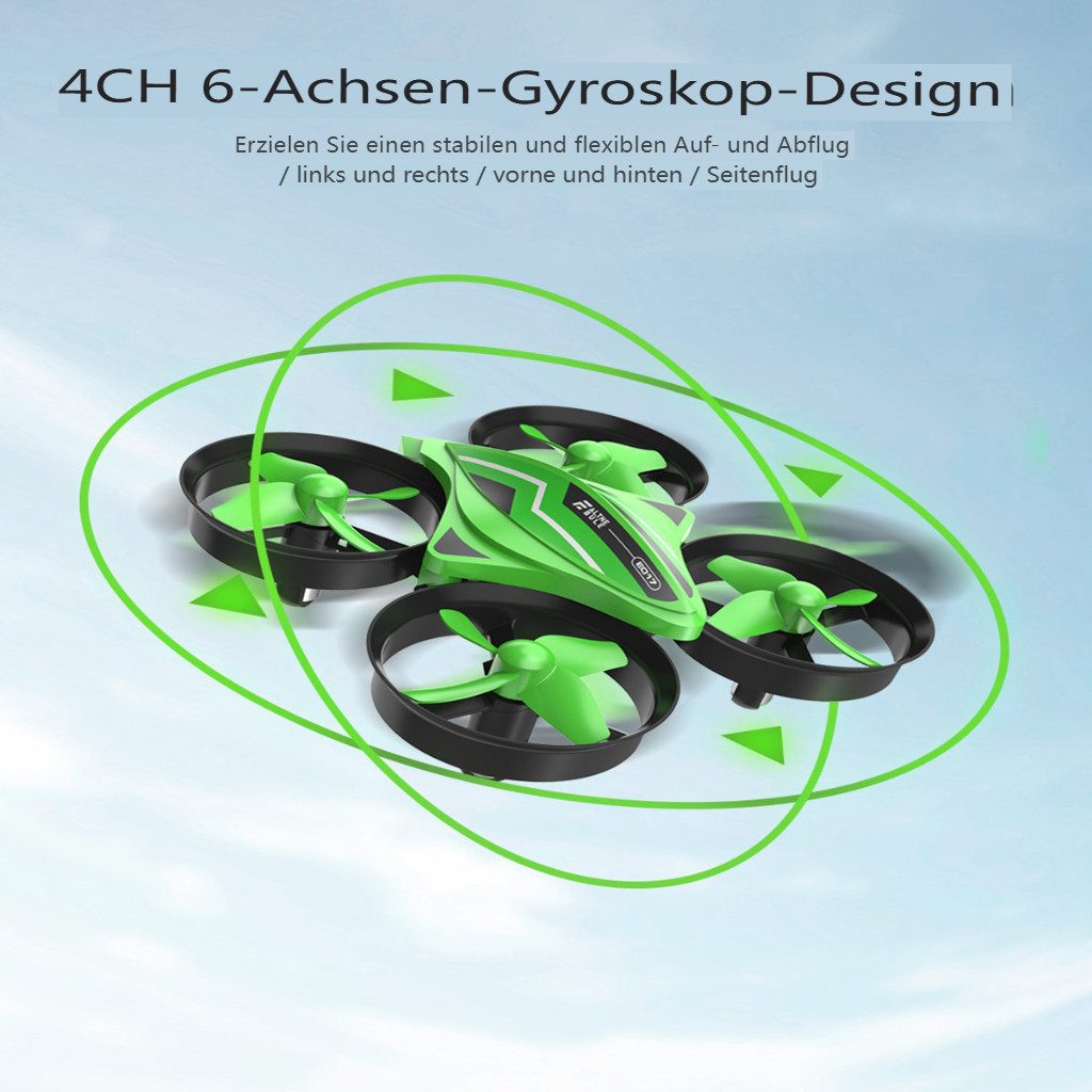 Insma RC-Quadrocopter Mini 2,4GHz 4 Kanal 6-Achsen-Höhenhaltung RC-Drohne RTF, mit 3 Batterien