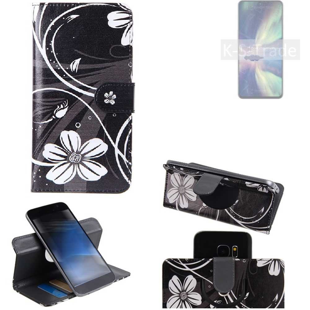 K-S-Trade Handyhülle für ZTE Blade V40s, Schutzhülle Handyhülle Hülle 360° Wallet Case ''Flowers''