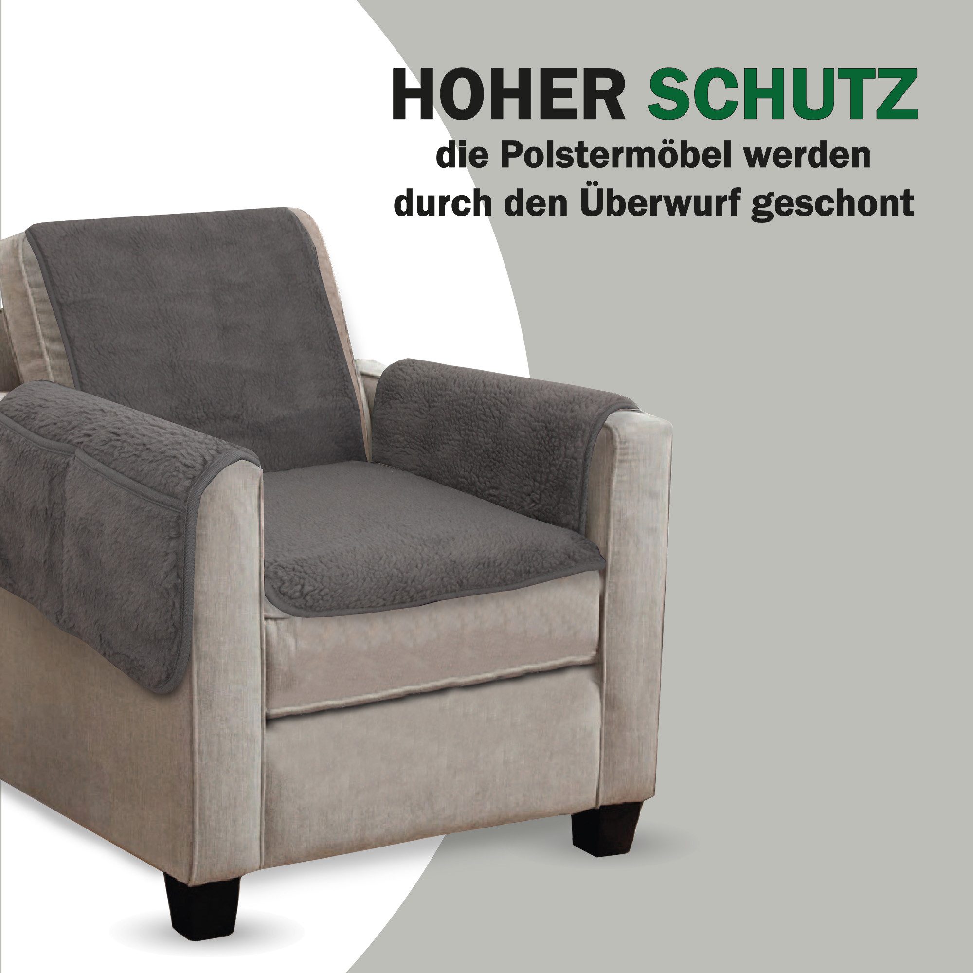 Bestlivings Sesselschoner Lammflor Optik, Sesselüberwurf flauschig günstig online kaufen