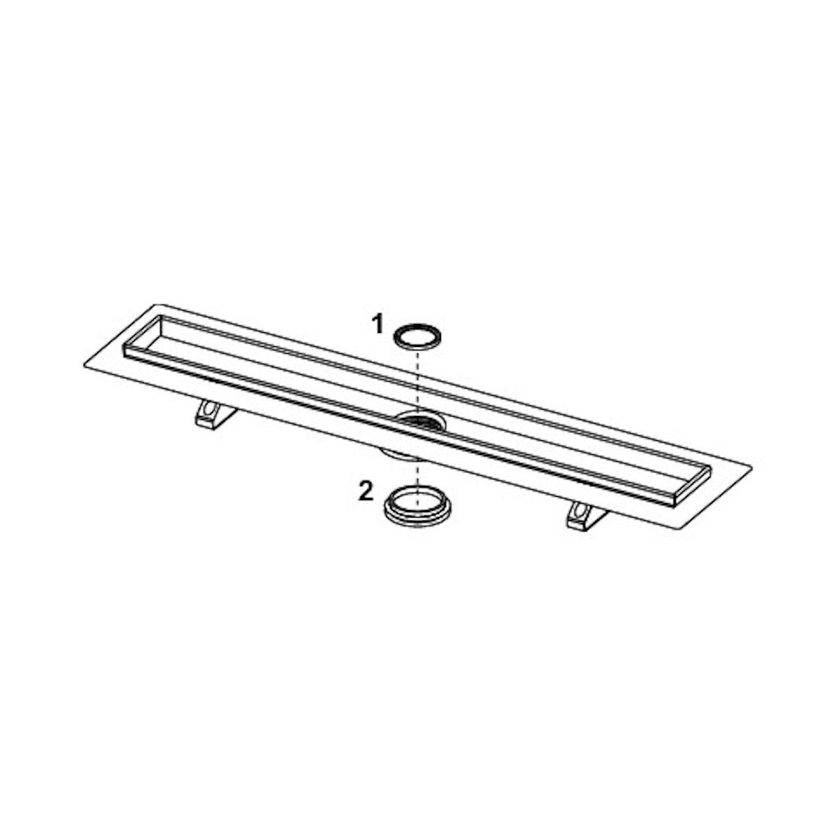 TECE Duschablauf drainline Duschrinne 900 mm gerade, mit Seal System Dichtband, 600900