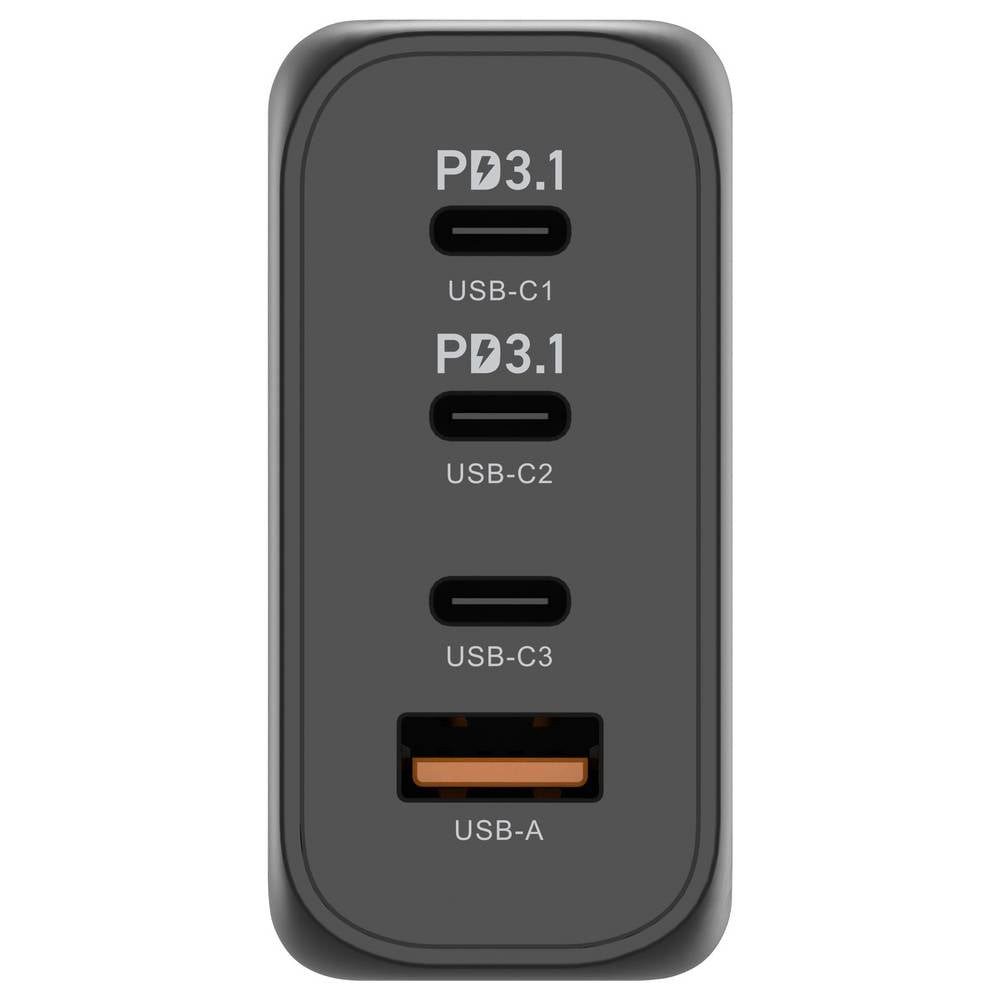 VOLTCRAFT USB-Ladestation GaN, 140 W, 3x USB-C®, 1x USB-A, PD 3.1 VC-16619010 USB-Ladegerät (GaN, USB Power Delivery (USB-PD), Schnellladegerät)
