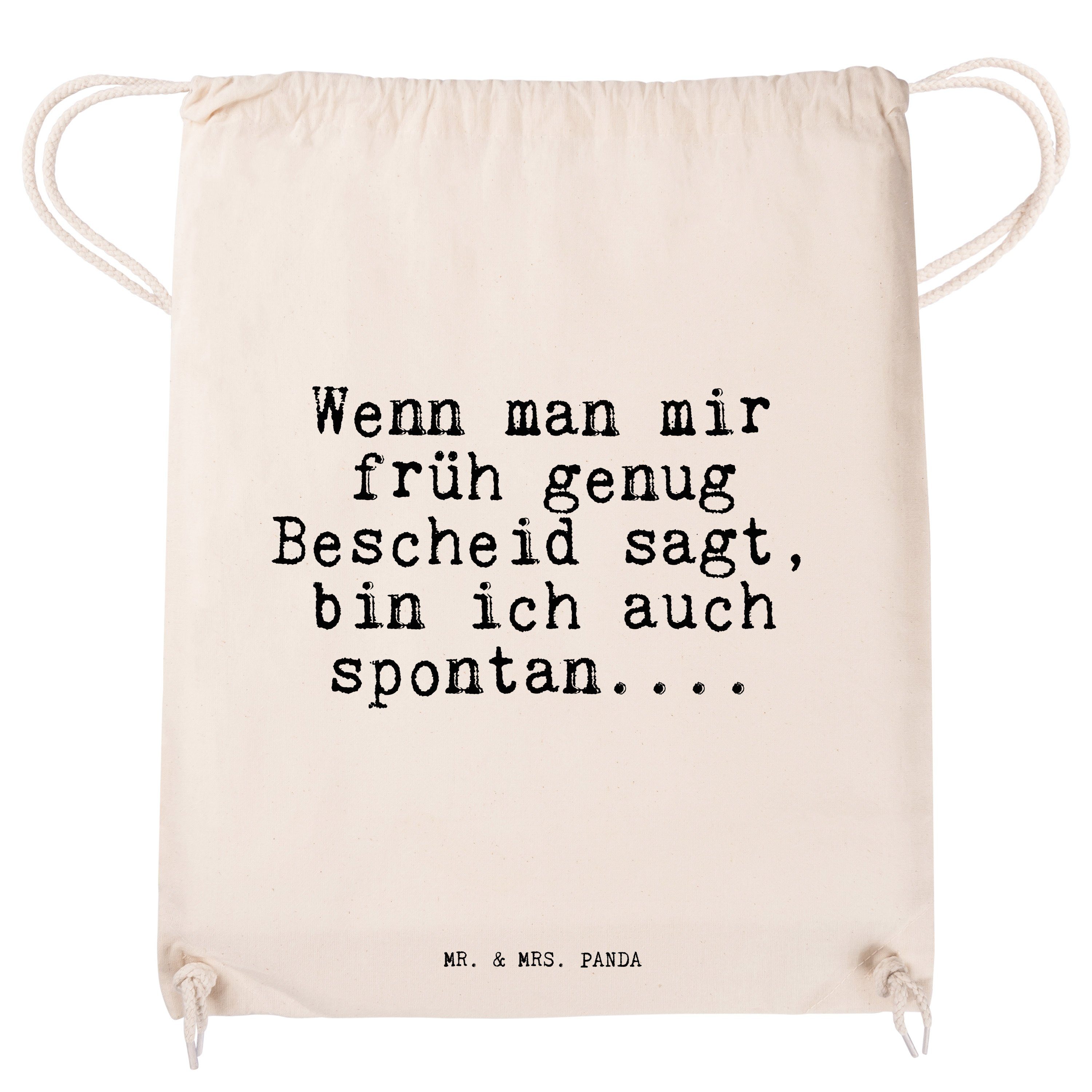 Stoffbeutel, Wenn Transparent Spruch, - Panda Sporttasche Mr. mir - W Geschenk, Mrs. (1-tlg) & früh... man