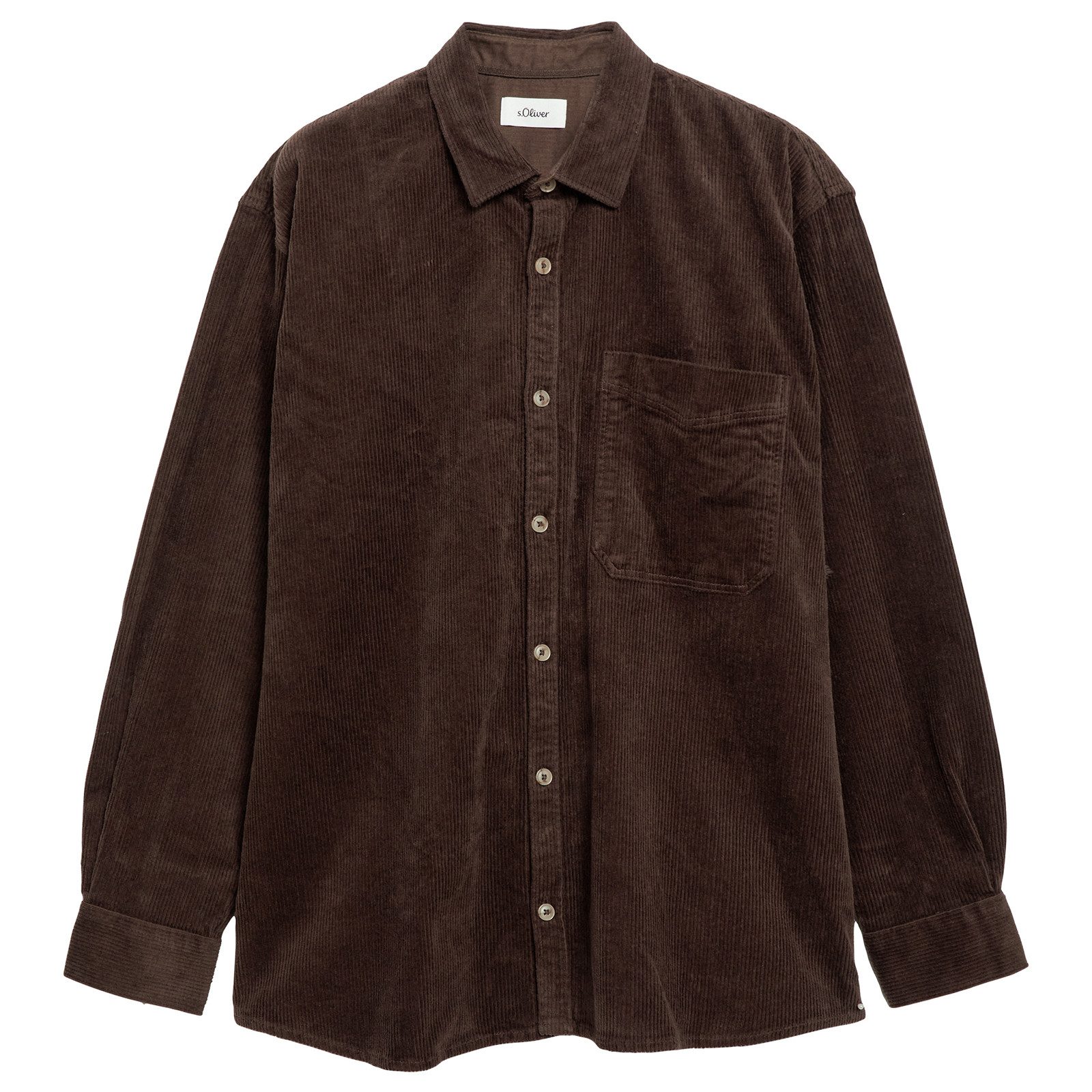 s.Oliver Hemdjacke s.Oliver Übergrößen Cord-Hemdjacke dunkelbraun