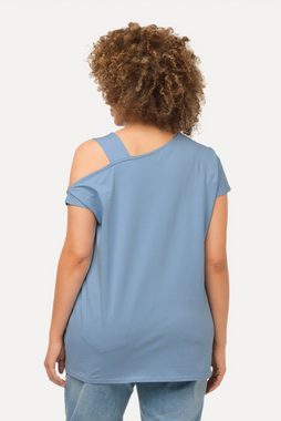Ulla Popken Rundhalsshirt T-Shirt Schulterausschnitt Rundhals Halbarm