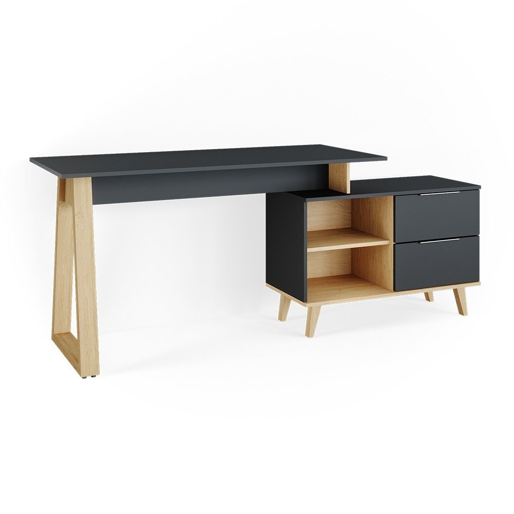 Vicco Schreibtisch Nautica, Anthrazit/Buche, 138 x günstig online kaufen