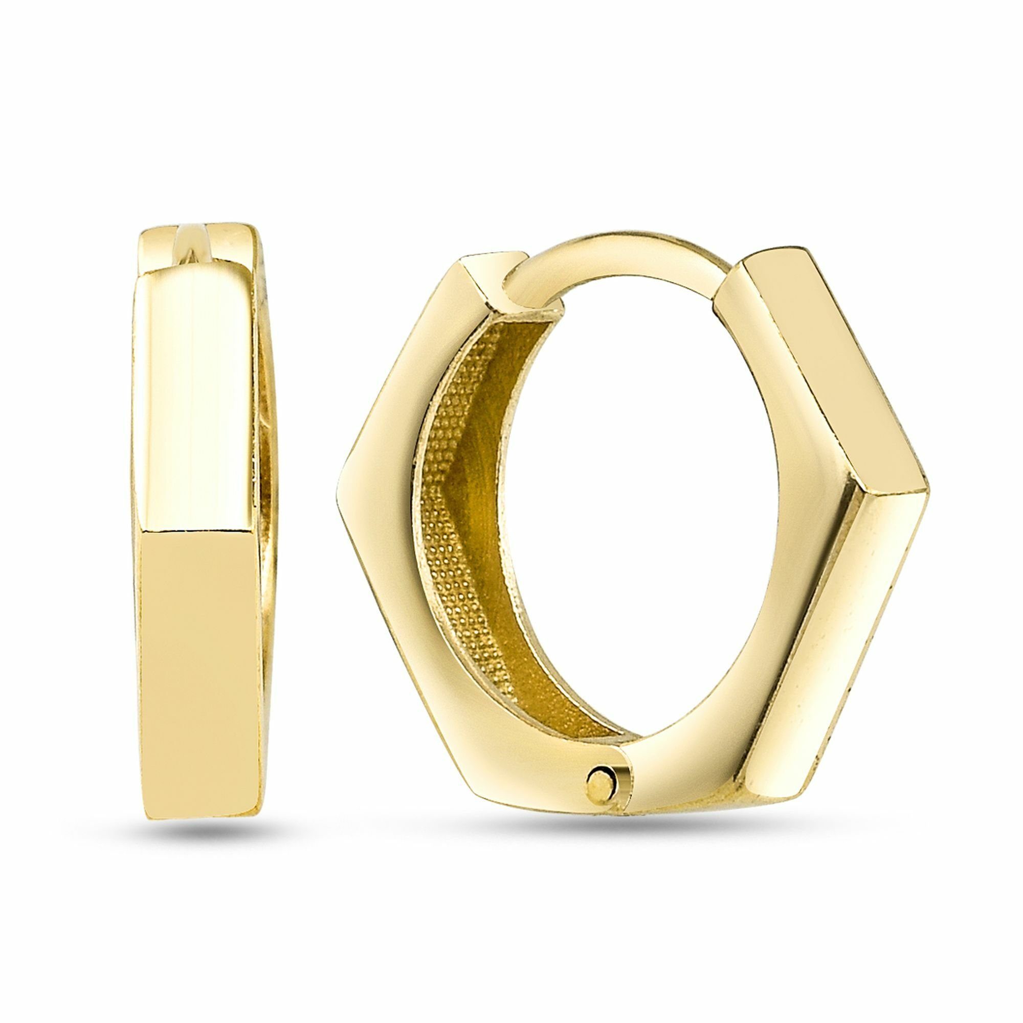 Paar Creolen 925/- Sterling Silber vergoldet Postmodern Ohrring