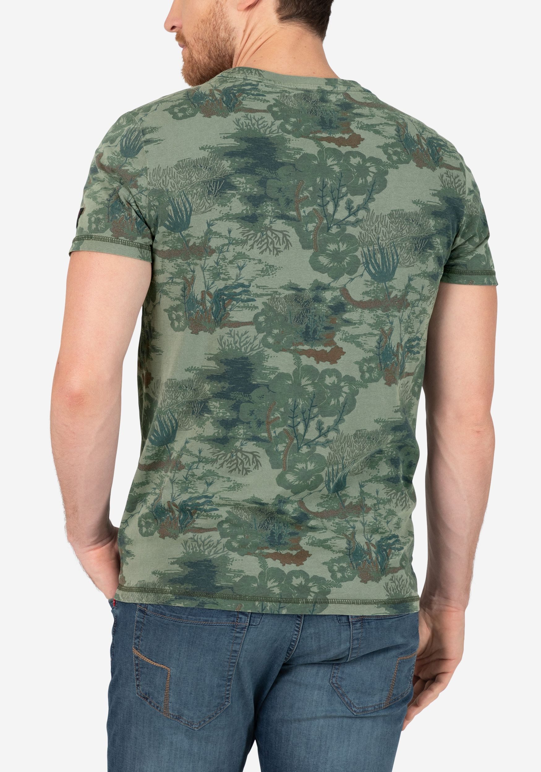 TIMEZONE T-Shirt Designer mit Vintage Wald- und Unterwassermotiv Vintage Print T-Shirt