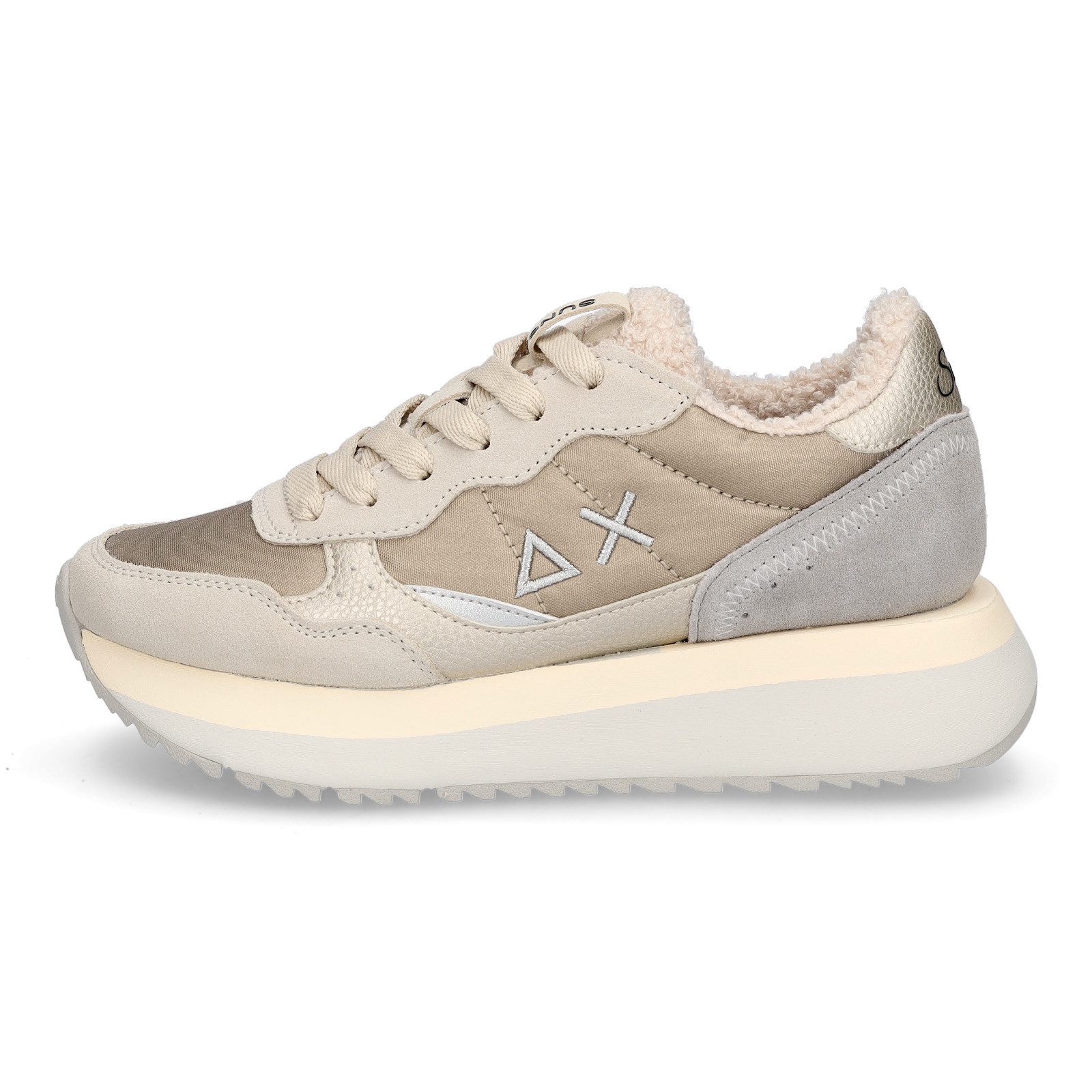 SUN 68 Sun68 Damen Sneaker Big Ally Teddy Fur beige gold Sneaker