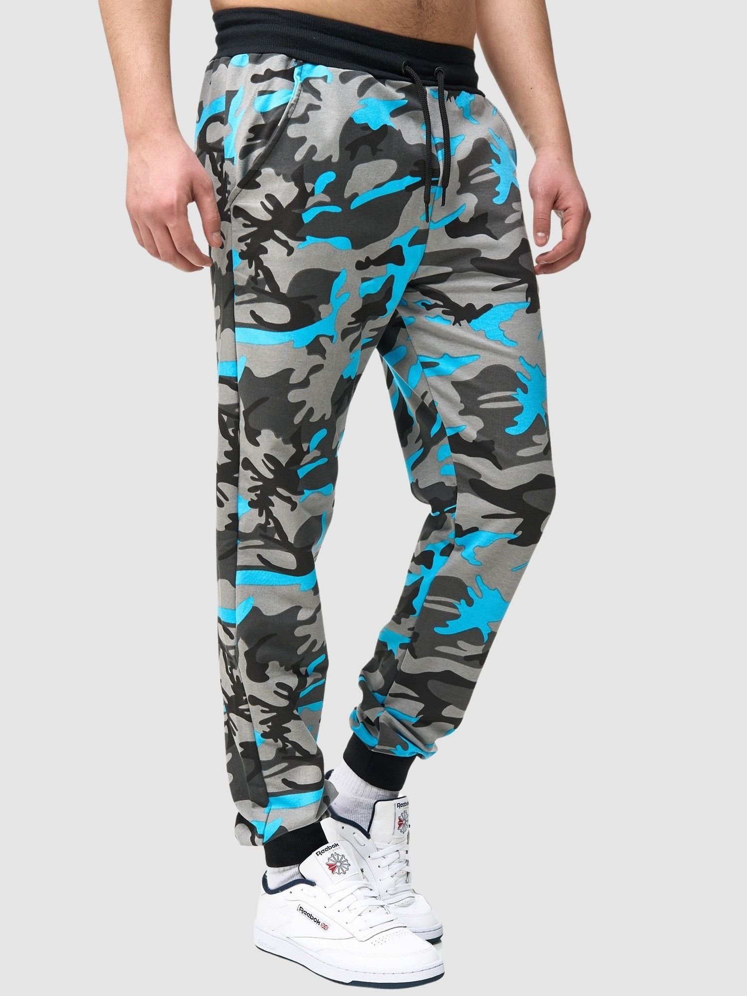 Trainingshose Casual hose Kayna Sport (Sporthose Männer Sweatpants, Turkis Trainingshose John Freizeit Jogginghose Jogginghose 1-tlg) Herren Sweatpan Fitness Camouflage