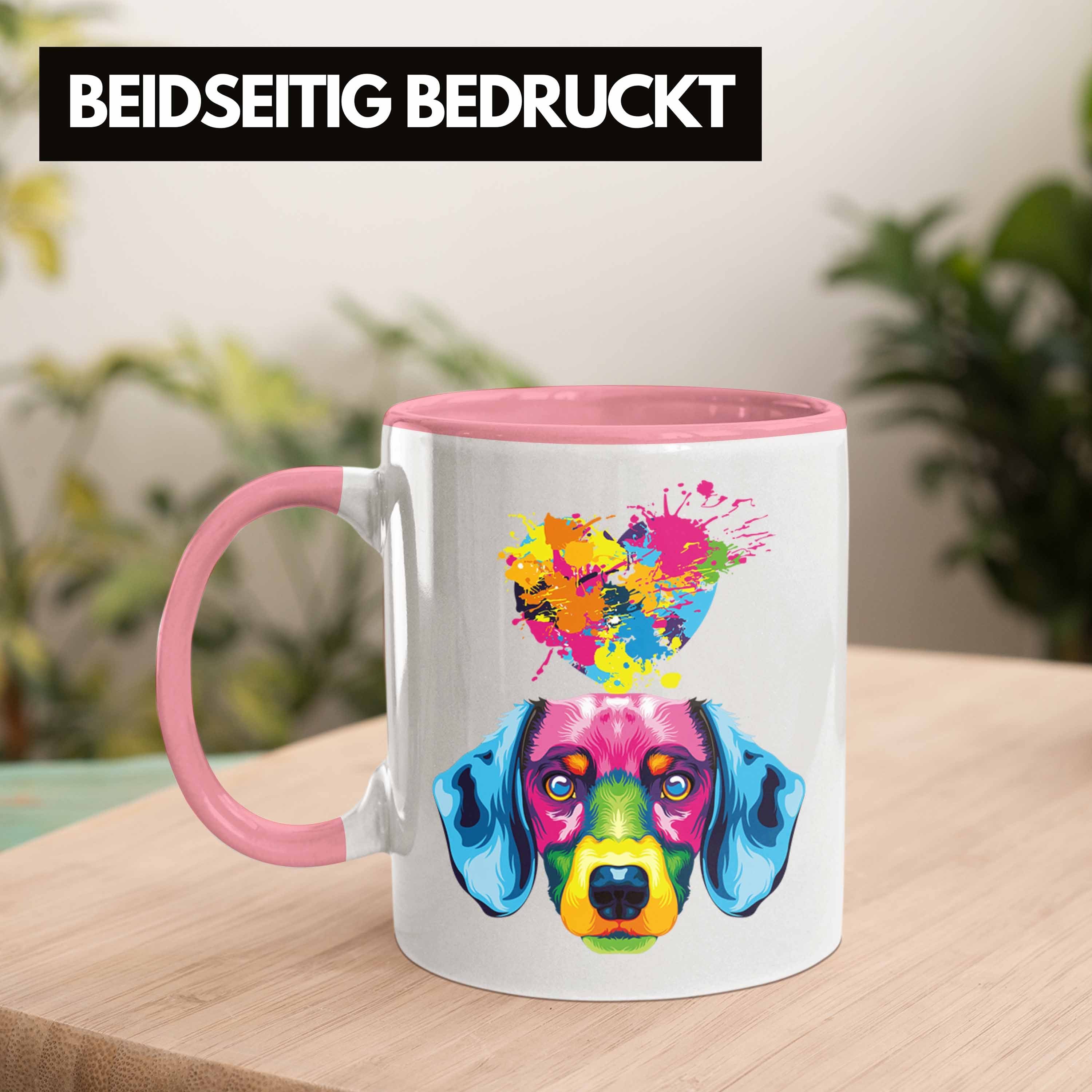 Tasse Lustiger Tasse Geschenkidee Rosa Herz Farbe Spruch Besitzer Geschenk Trendation Dackel