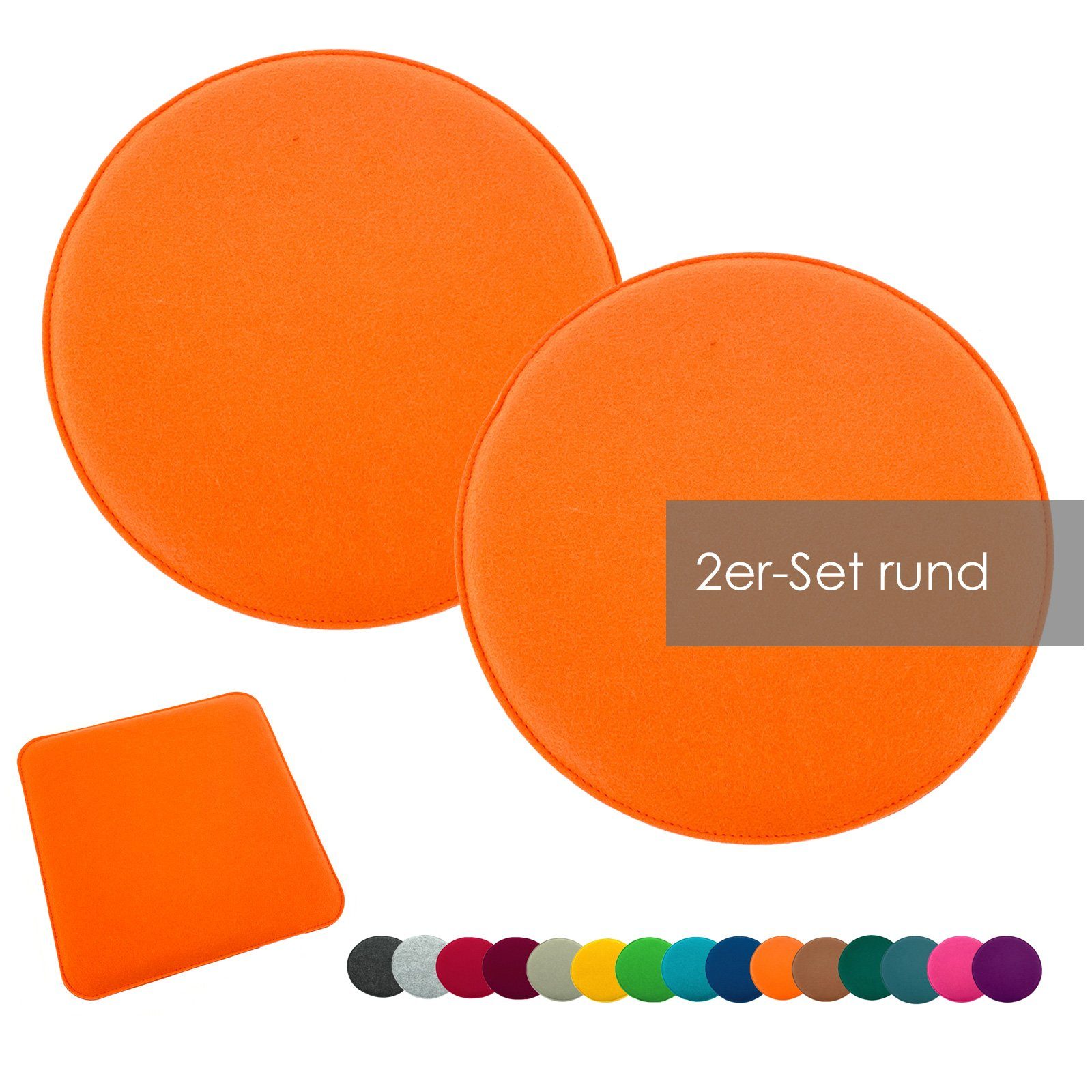 heimtexland Подушки Filz Sitzauflage Stuhlkissen Bankkissen abwaschbar, Filzkissen eckig & rund I Indoor Outdoor I bequem & robust