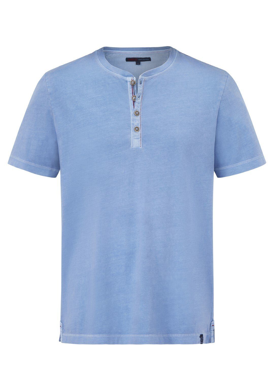 Paddock's Kurzarmshirt light Baumwolle Shirt sky Henley aus