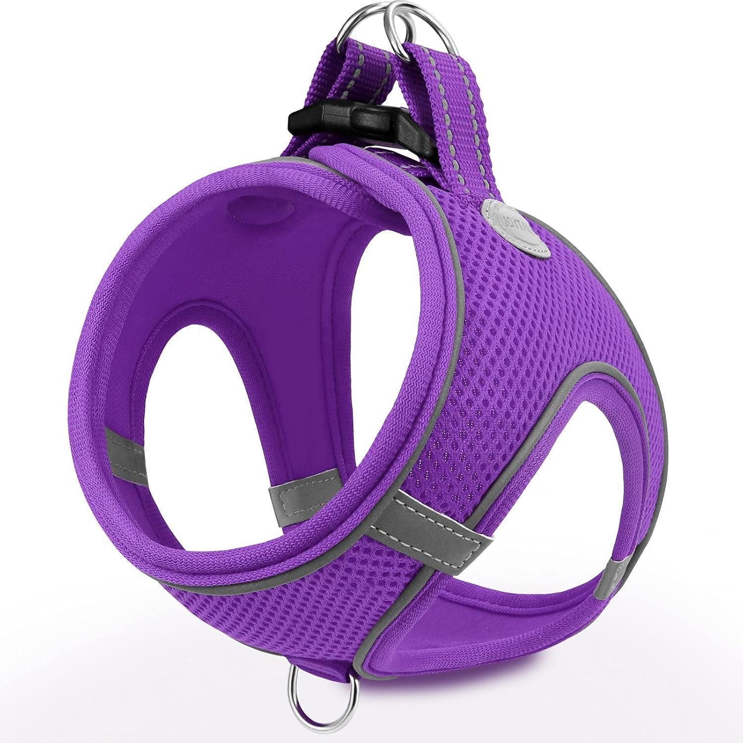 LuxusKollektion Hunde-Geschirr Hundegeschirr Brustgeschirr Reflektierend XXXS-Brust:27-31cm Lila