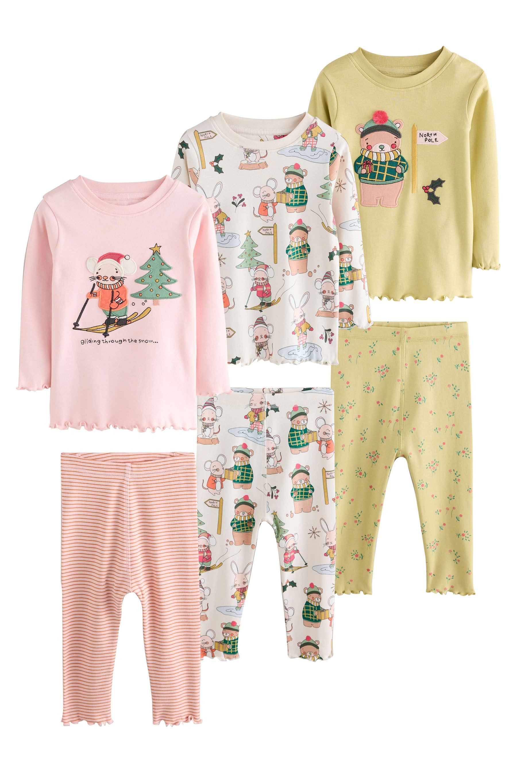 Next Pyjama Snuggle Schlafanzug im 3er-Pack, Stampy Star (6 tlg)