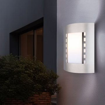 etc-shop Außen-Wandleuchte, Leuchtmittel inklusive, Warmweiß, LED 9,5 Watt Haus Außen Tür Lampe Edelstahl Veranda Terrasse