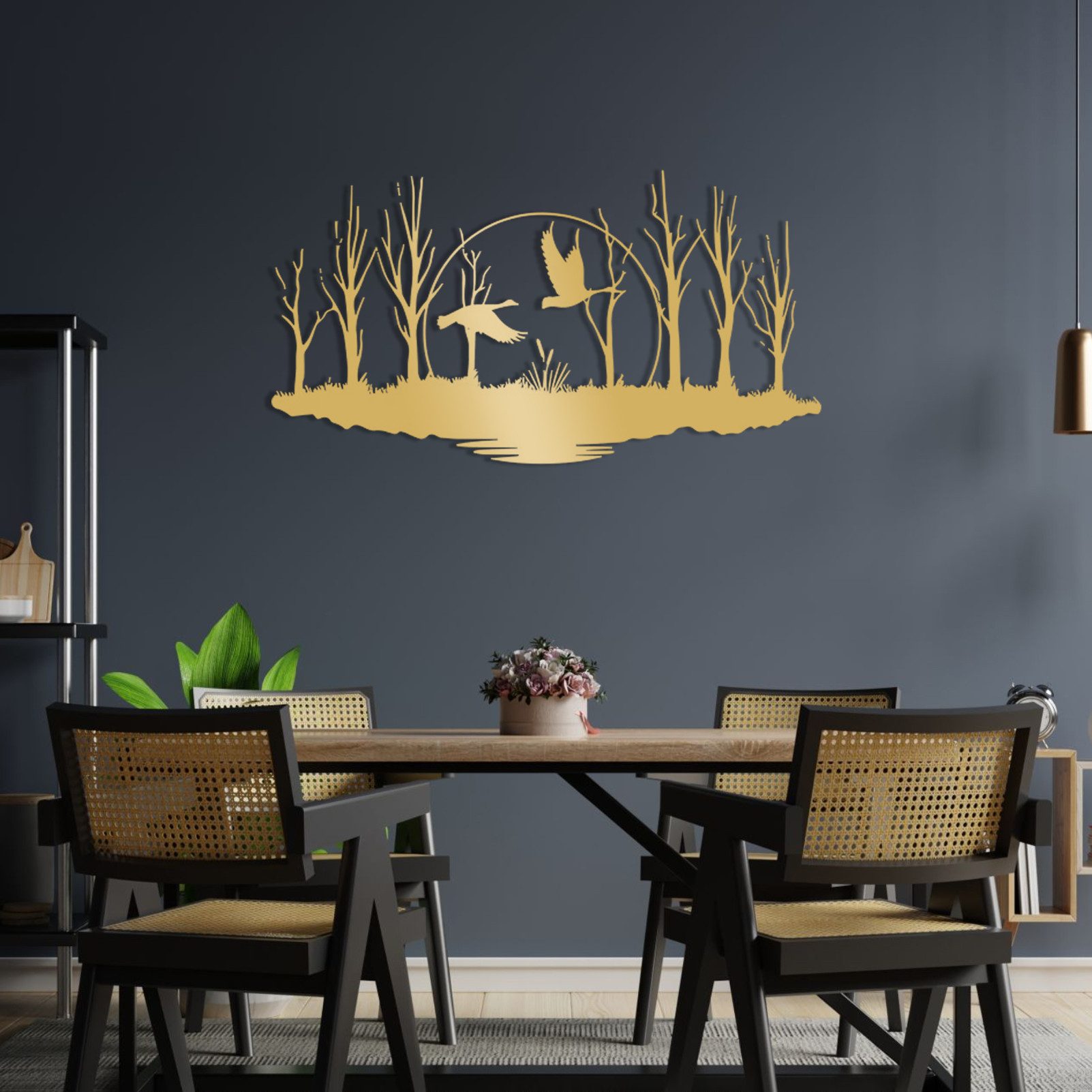 Jumpeak Wanddekoobjekt Raubvögel Metall Wanddekoration, Wald günstig online kaufen