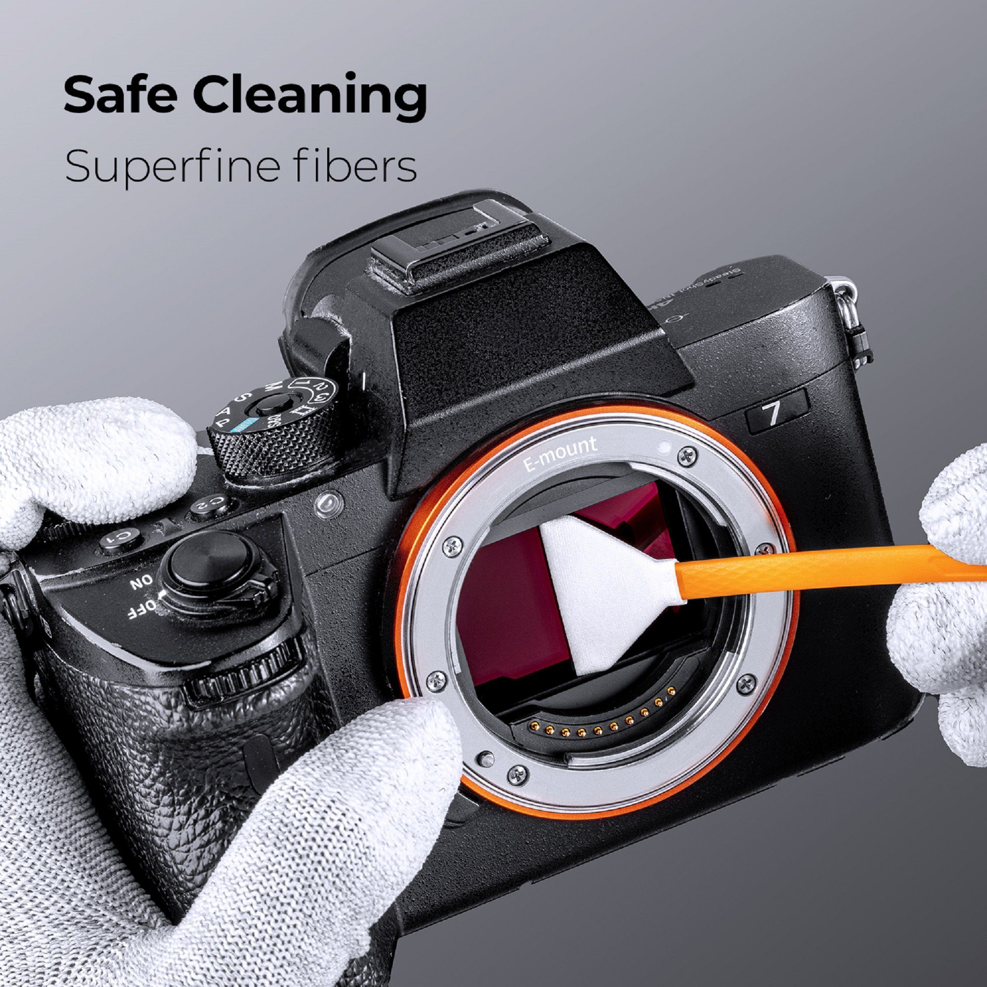 Reinigung Kamerazubehör-Set m. Full Format 24mm Filter Swab Minadax -Blasebalg Kamera 10x Sensor
