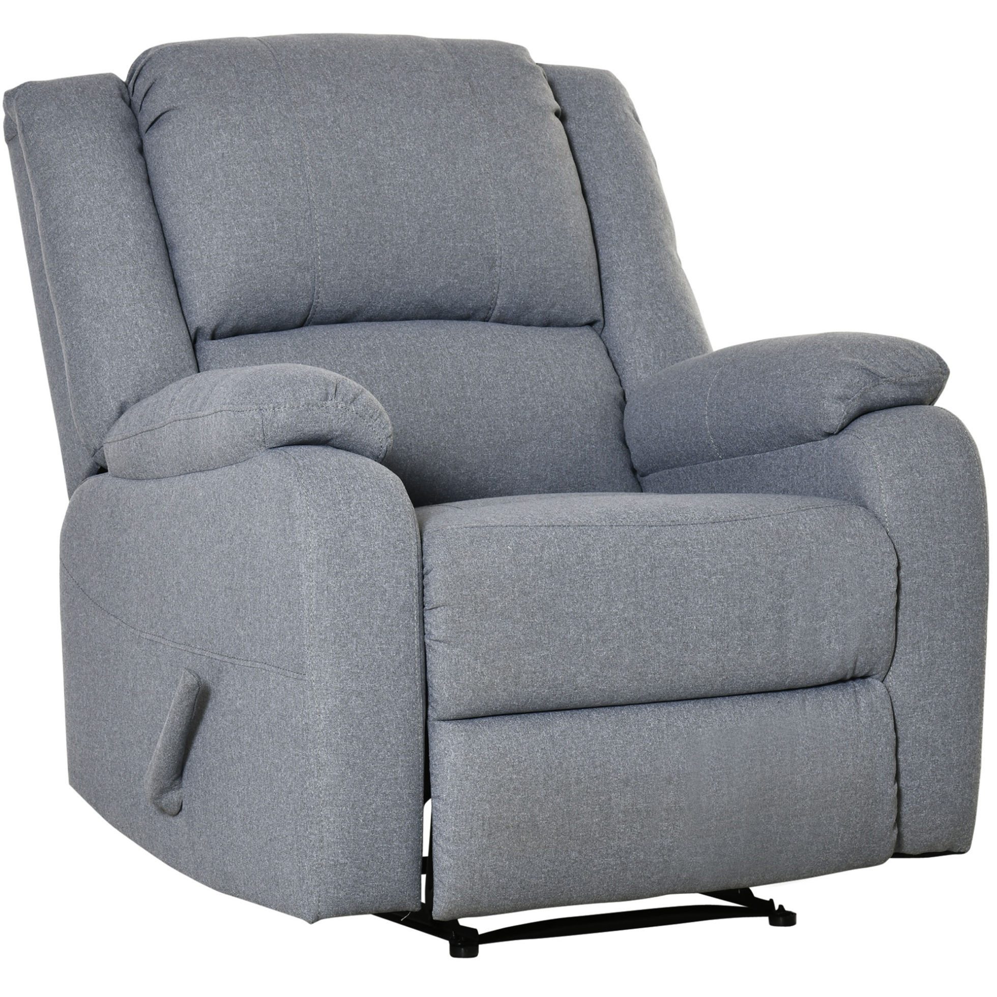 TV-Sessel 90x96x98 cm Grau Polyester Leinenoptik, Fernsehsessel Wohnzimmer