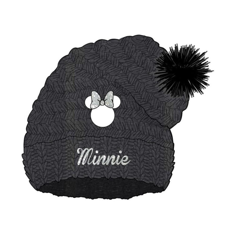 EplusM Strickmütze Warme Minnie Mouse Strickmütze mit Bommel / Pompons, Bommelmütze