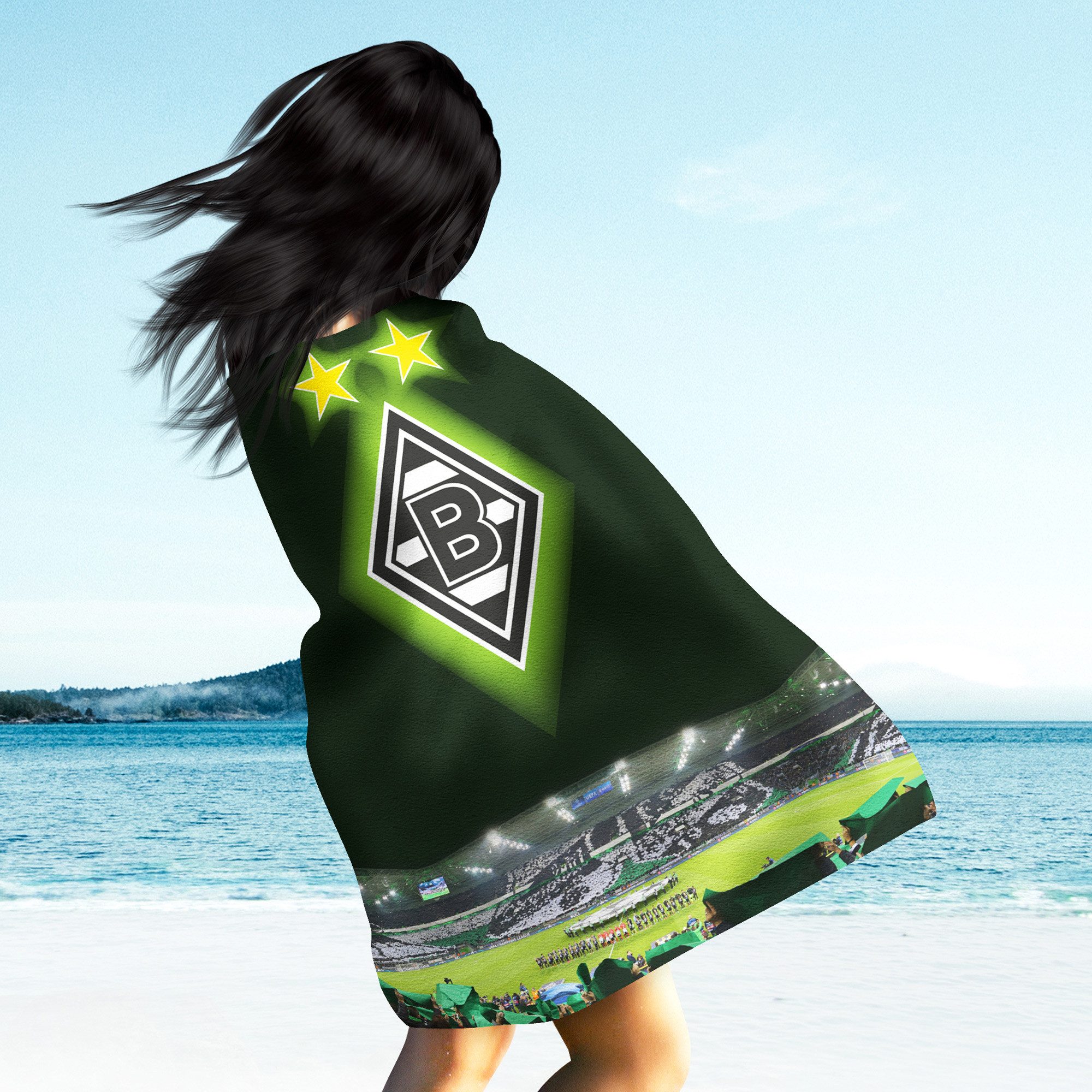 Wohndecke Borussia Mönchengladbach Decke Borussia Park 150x200 cm Kuscheldecke, BERONAGE, passend zur Bettwäsche, ideal für Sofa, Couch, Bett, Auto