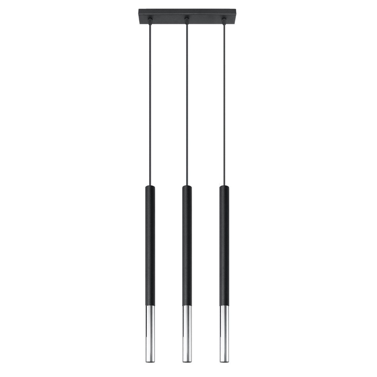 SOLLUX lighting Hängeleuchte Hängeleuchte Mozaica 3L Schwarz/Chrom, Nicht enthalten