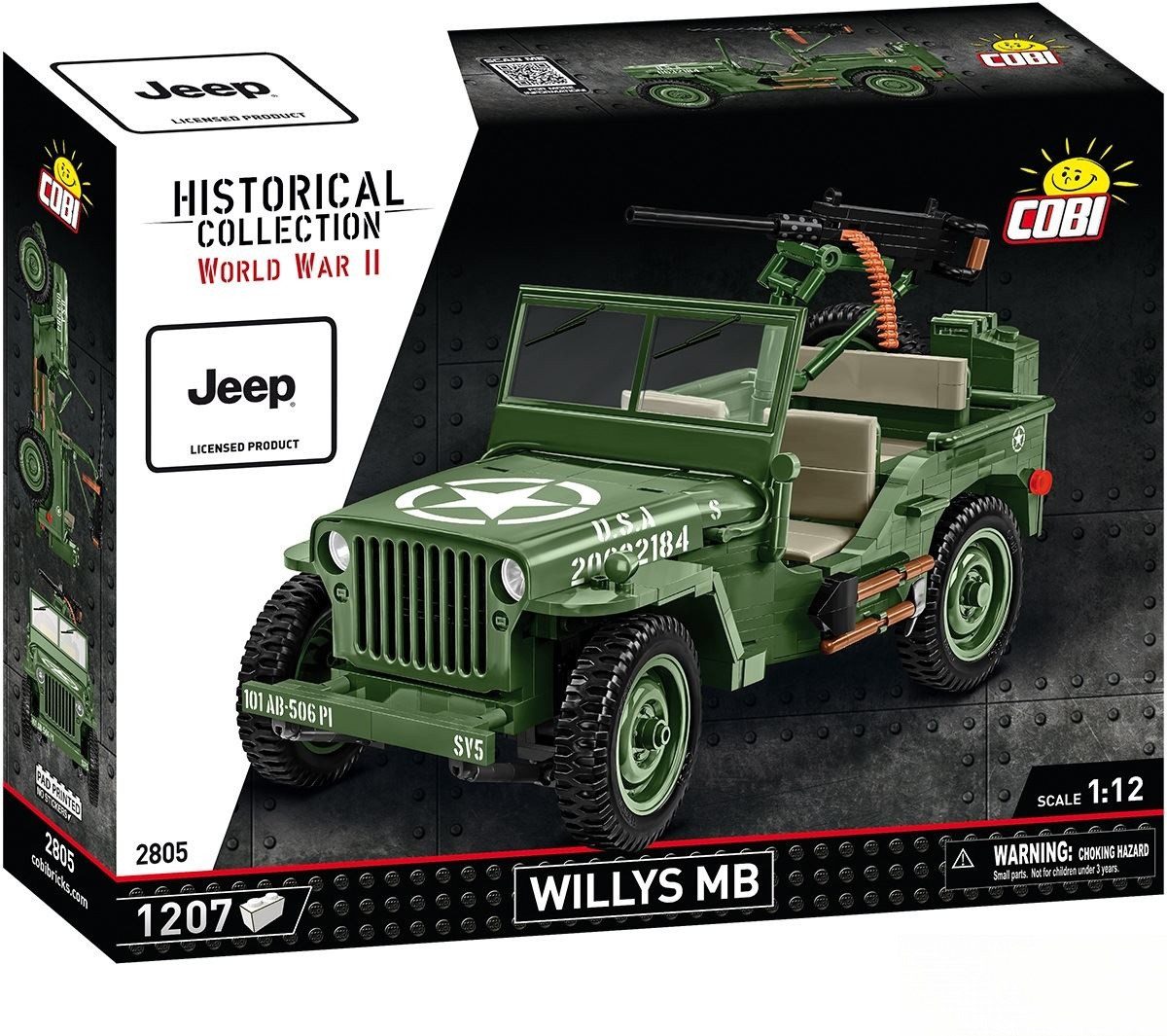 COBI Historical Collection World War II Willys MB & M2 gun 2805 Konstruktions-Spielset