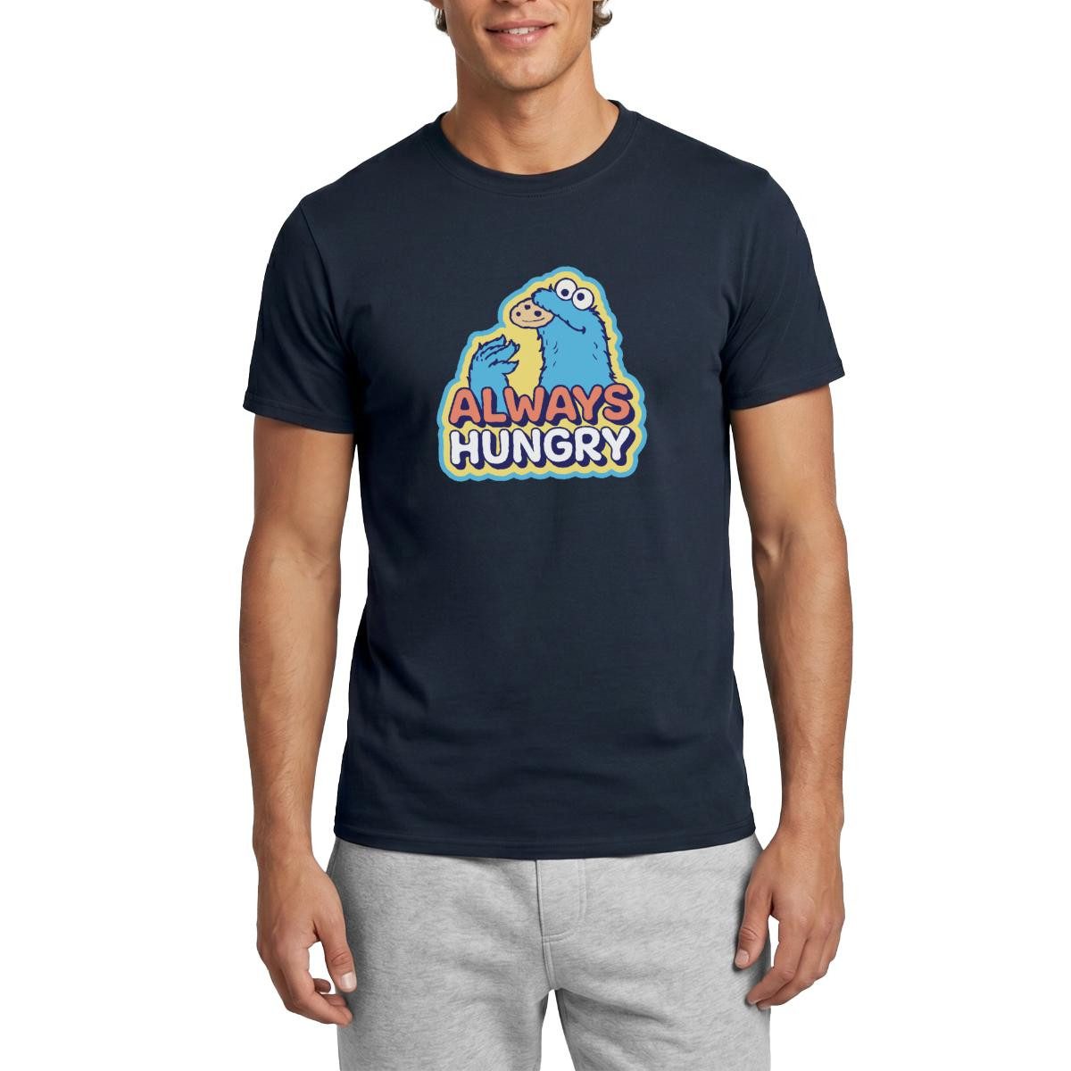 Spreadshirt T-Shirt Sesamstraße Krümelmonster Always Hungry Männer T-Shirt (1-tlg)