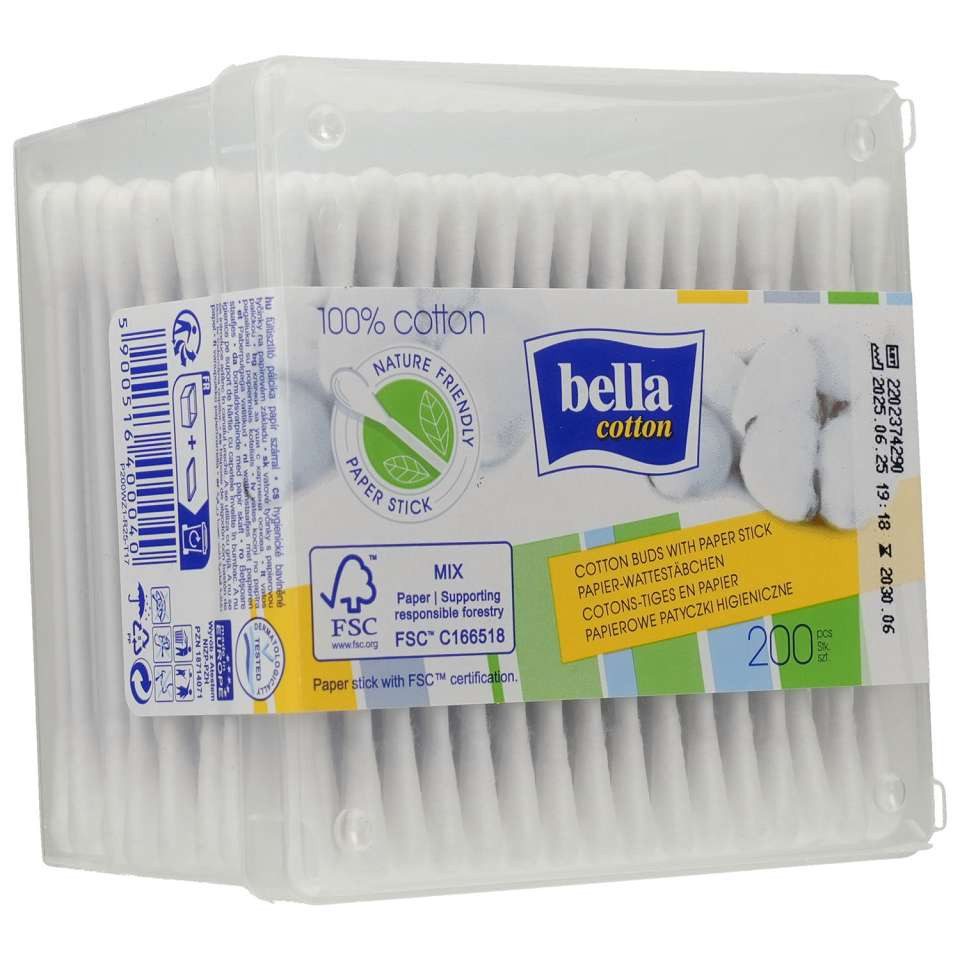 TZMO Deutschland GmbH Ohrenreiniger BELLA cotton Wattestäbchen m.Papierschaft Box