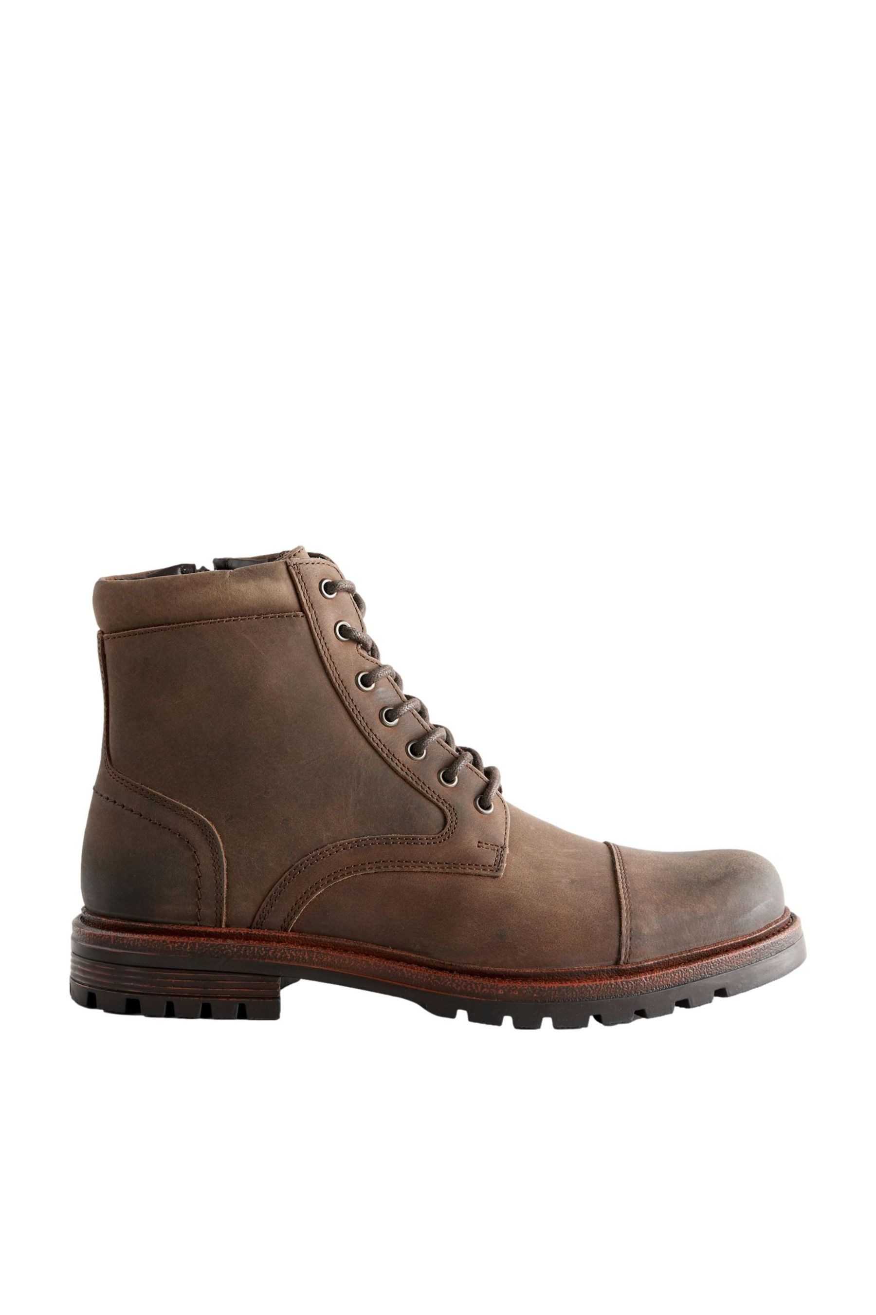 Next Lederstiefel mit Zehenkappe Schnürstiefelette (1-tlg)