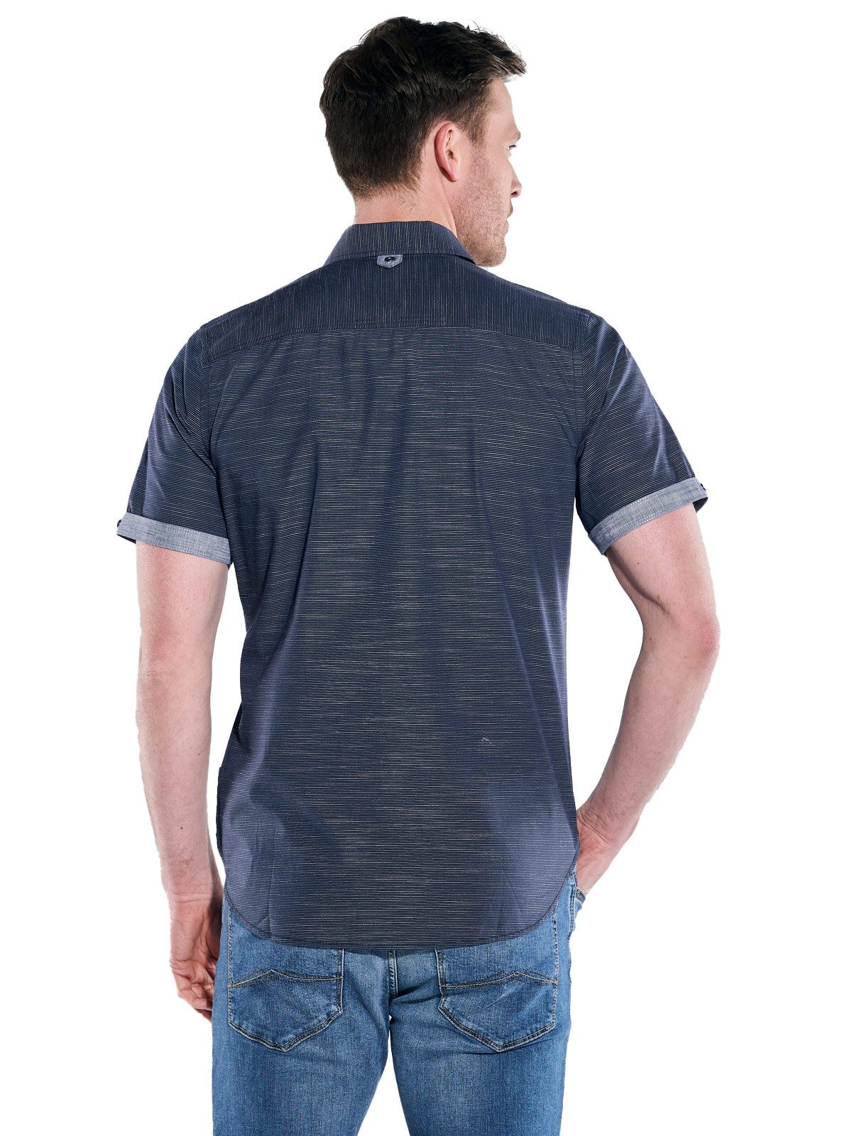 Engbers Kurzarmhemd Herren Kurzarm-Hemd uni, Marineblau günstig online kaufen